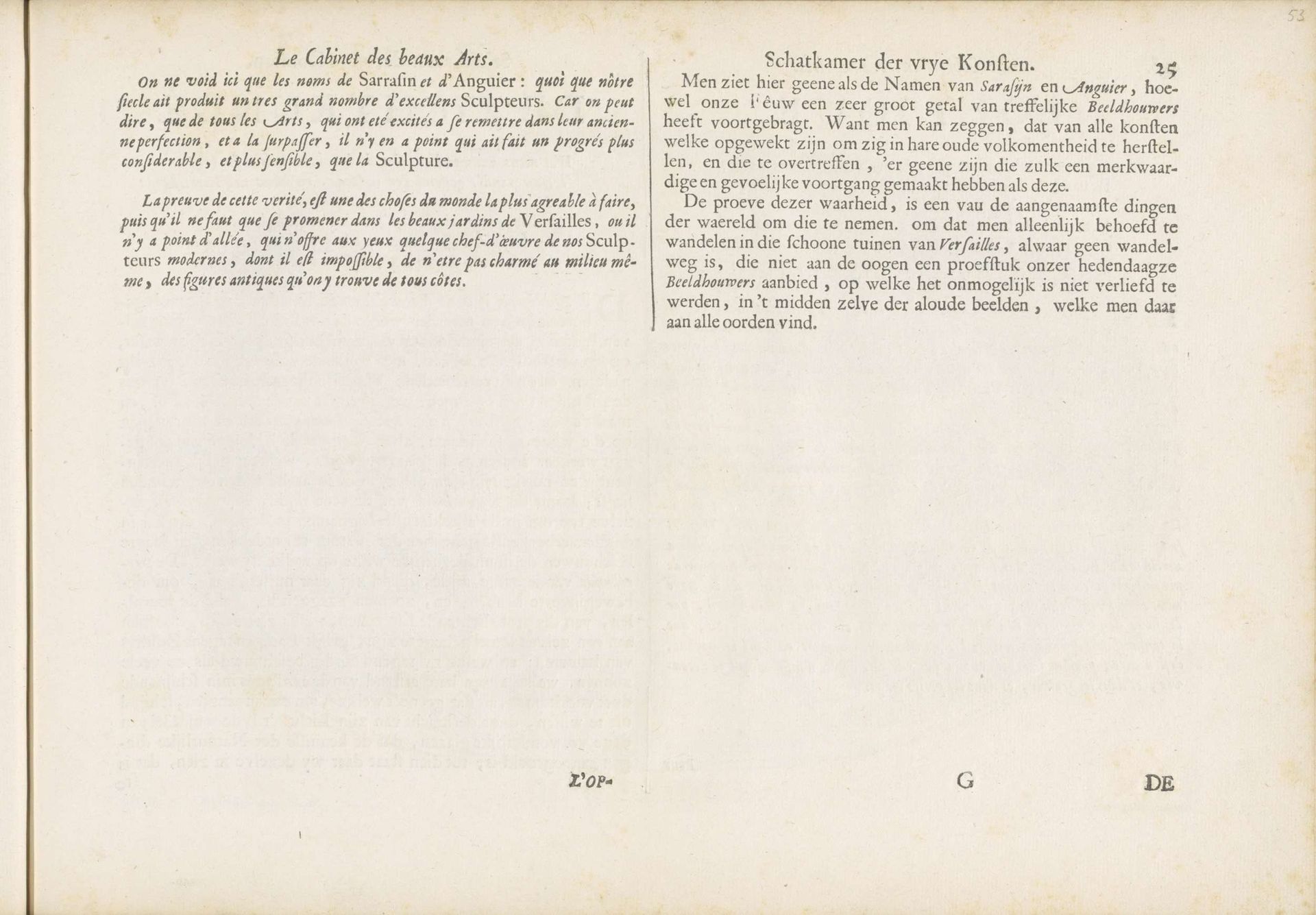 Tekstblad over de Beeldhouwkunst by Charles Perrault