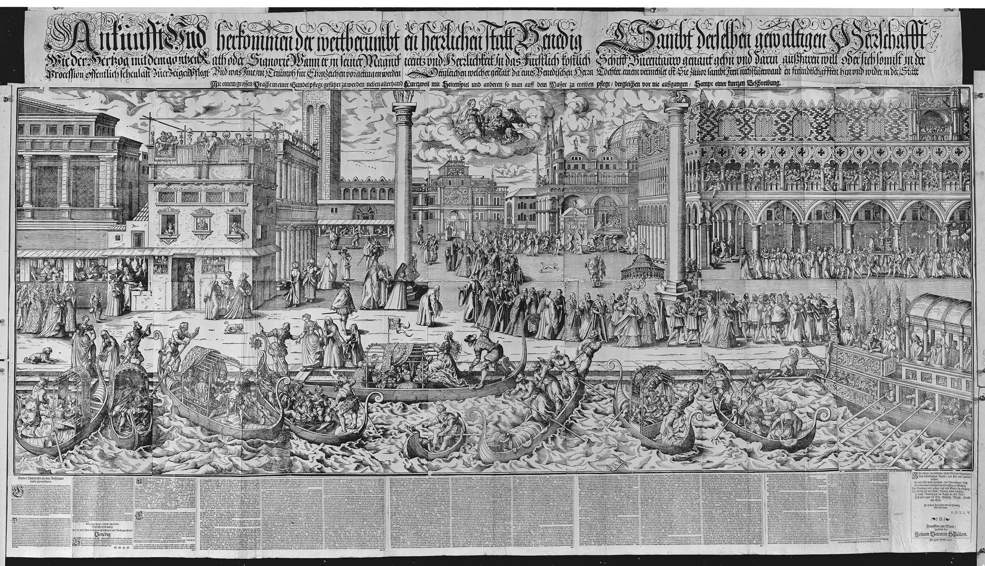 Procession of the Doge to the Bucintoro on Ascension Day, with a View of Venice, ca. 1565 by Jost Amman