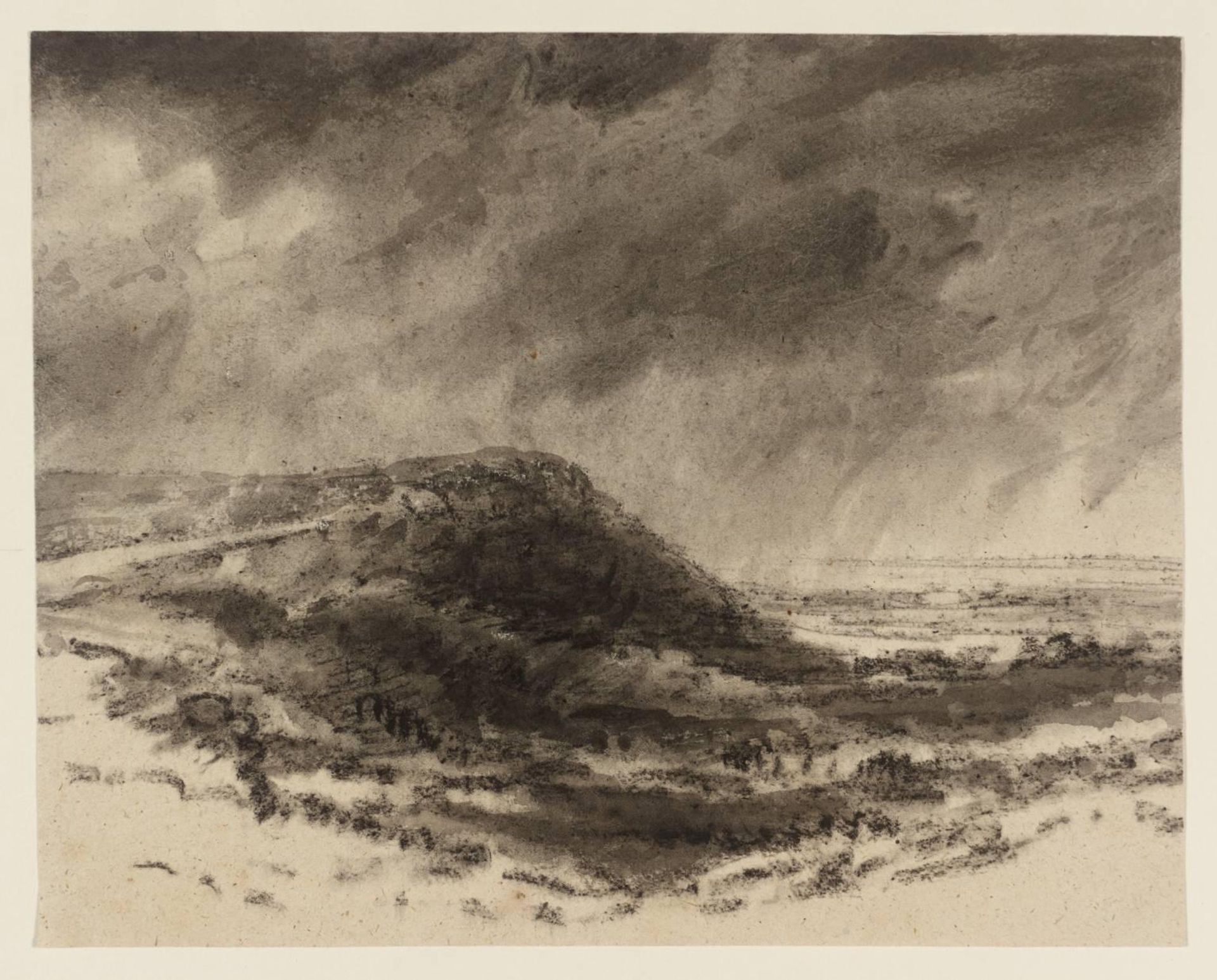 A Hill above a Plain in a Rainstorm by  Dr Thomas Monro