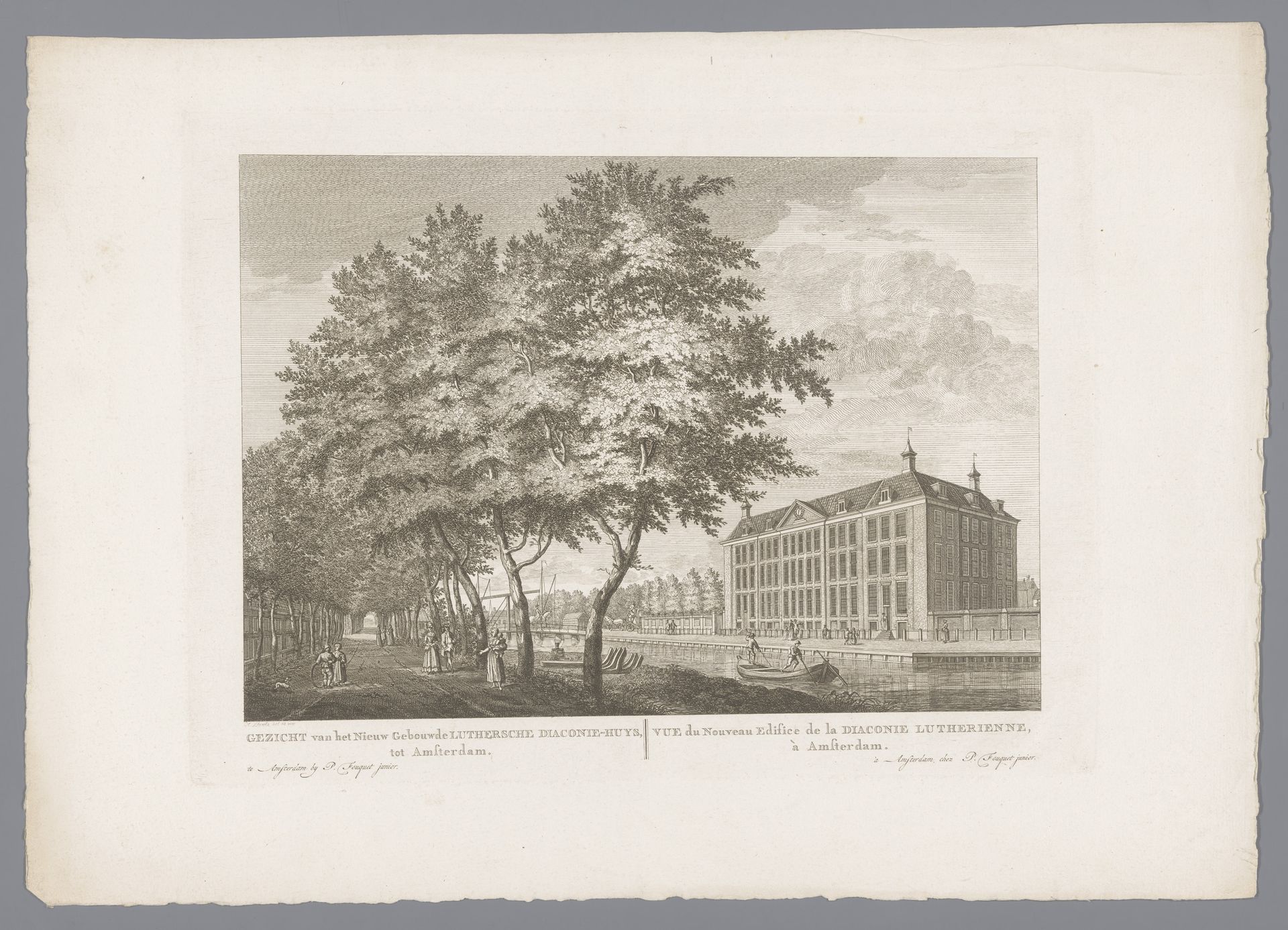 Gezicht op het Luthersche Diaconiehuis in Amsterdam by Hermanus Petrus Schouten