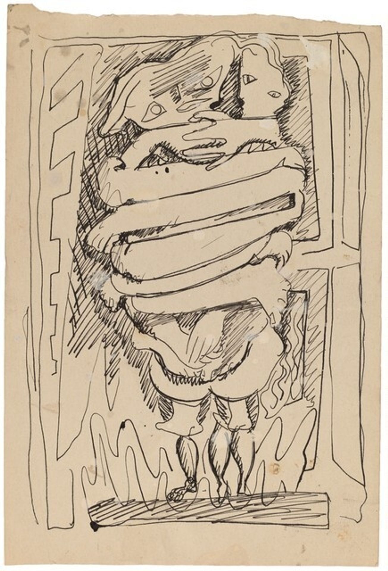 Two Abstract Figures Entwined by Mark Rothko