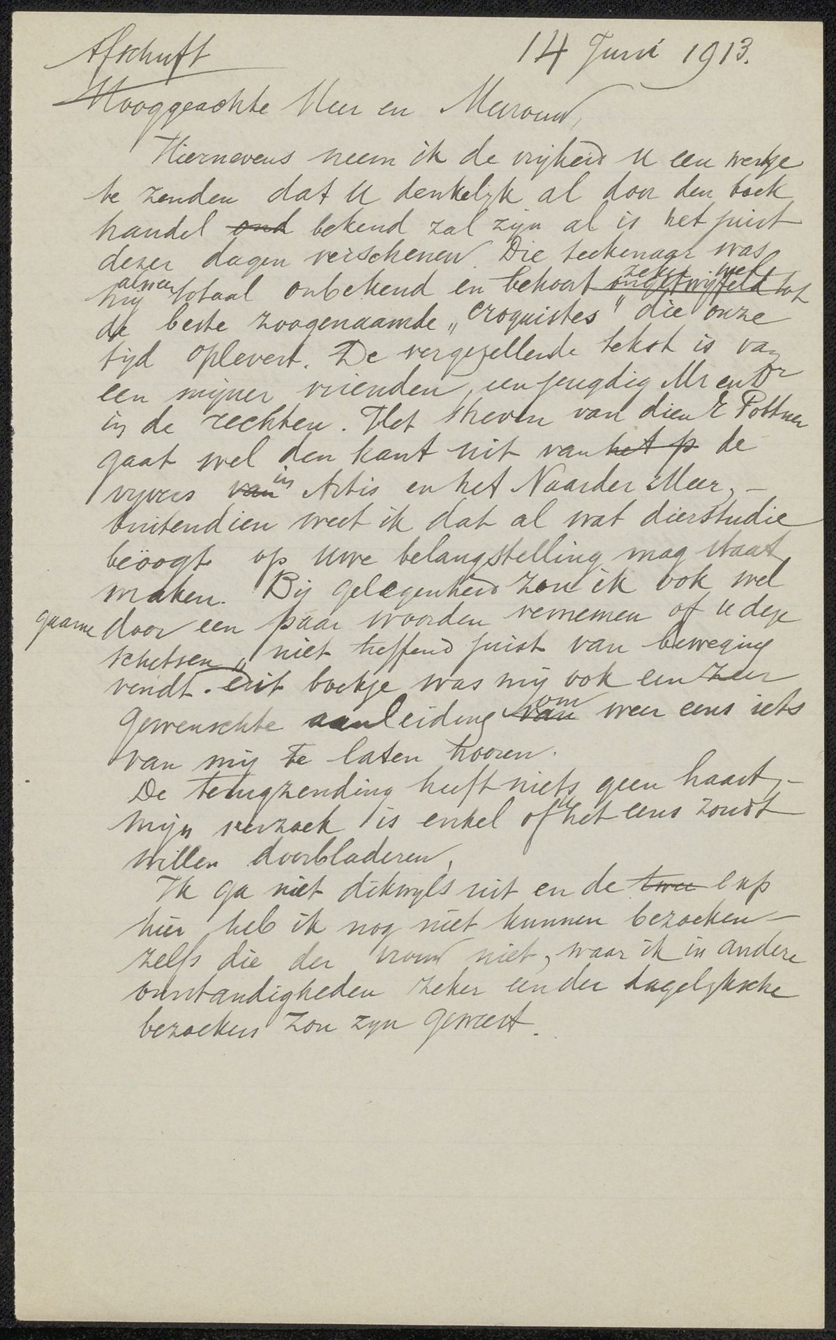 Brief aan anoniem by August Allebé