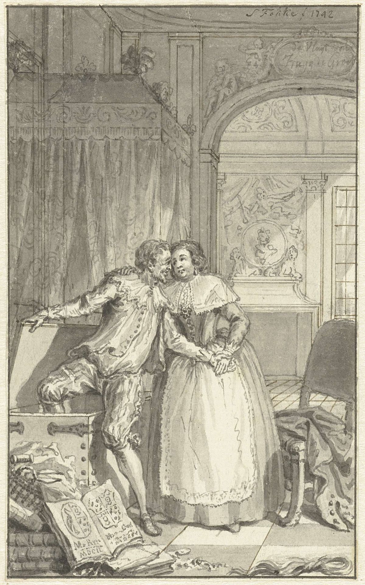 De vlucht van Hugo de Groot, 1621 by Simon Fokke