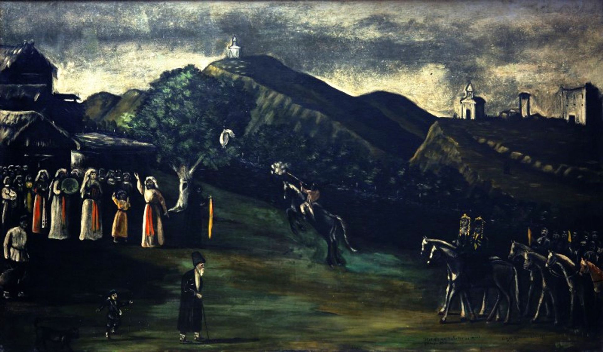 Wedding in the old-times Georgia by Niko Pirosmani