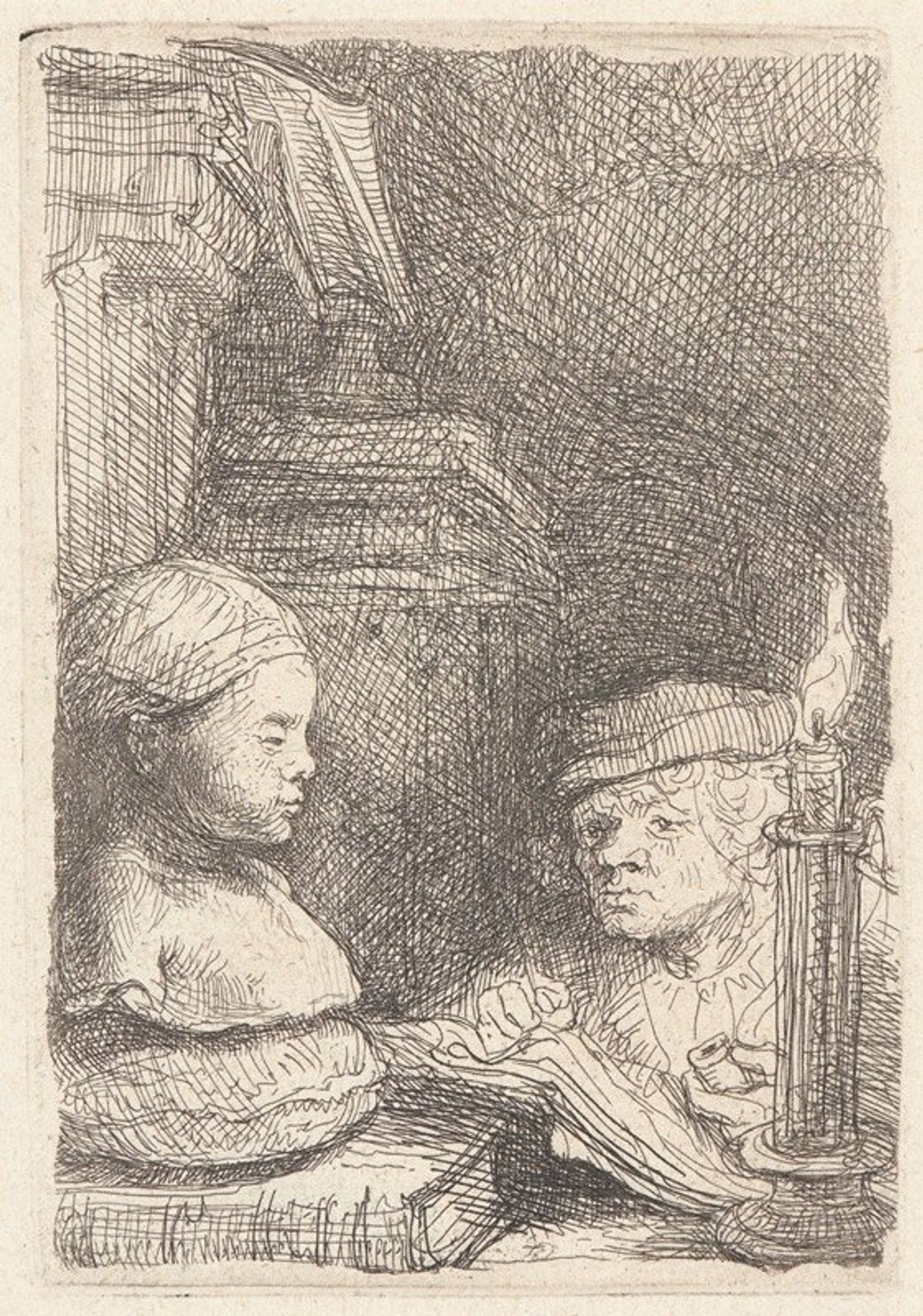 Man Drawing from a Cast by Rembrandt van Rijn