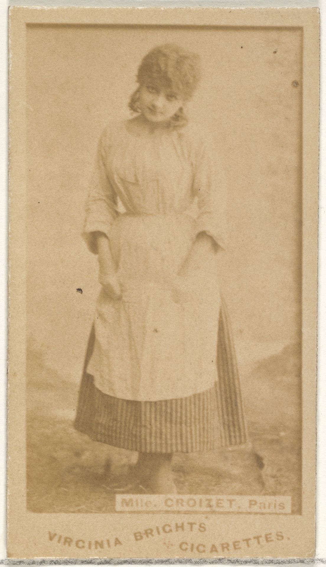 Mlle. Croizet, Paris, from the Actors and Actresses series (N45, Type 1) for Virginia Brights Cigarettes by Allen & Ginter