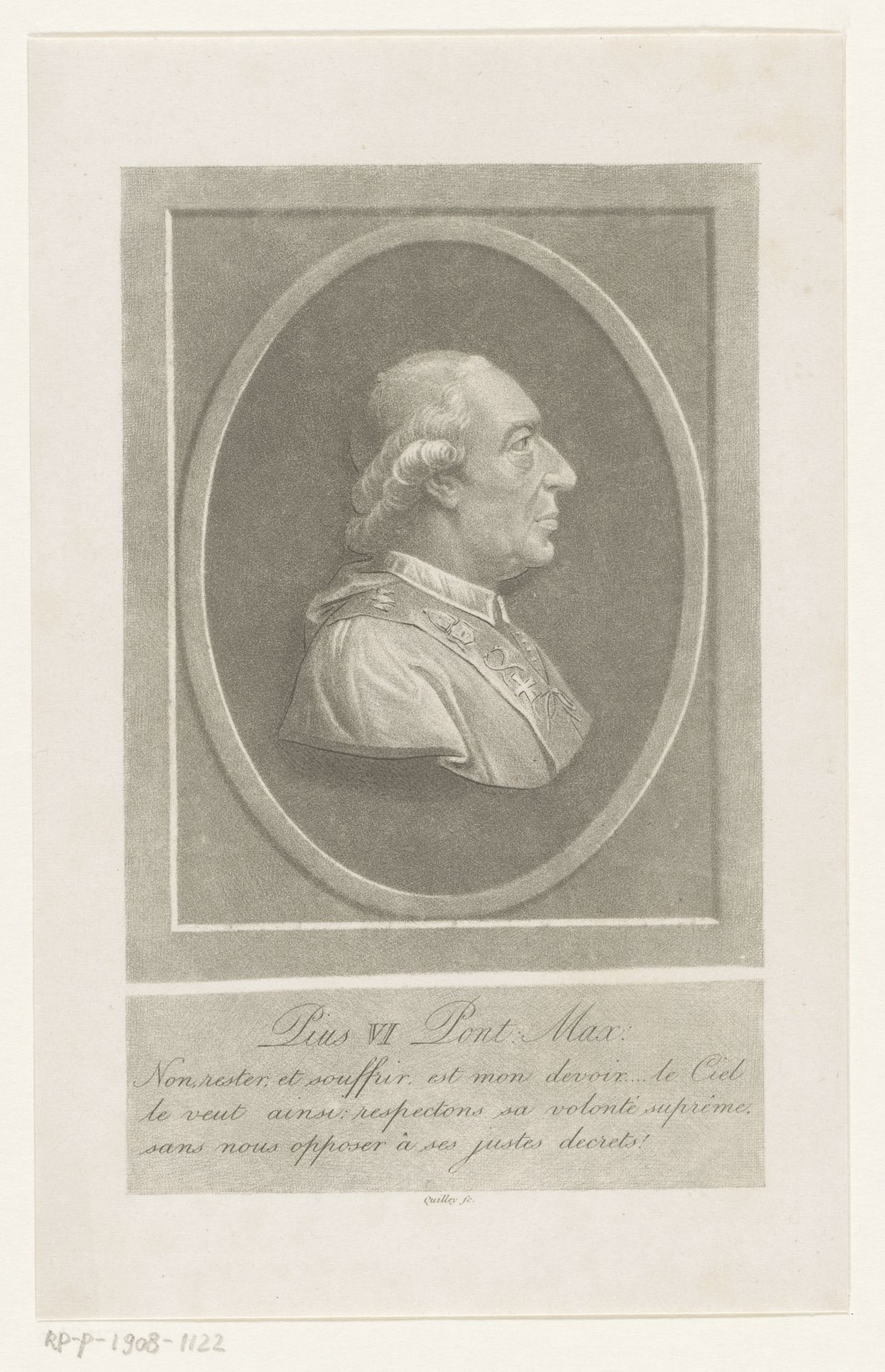 Portret van paus Pius VI by John P. Quilley
