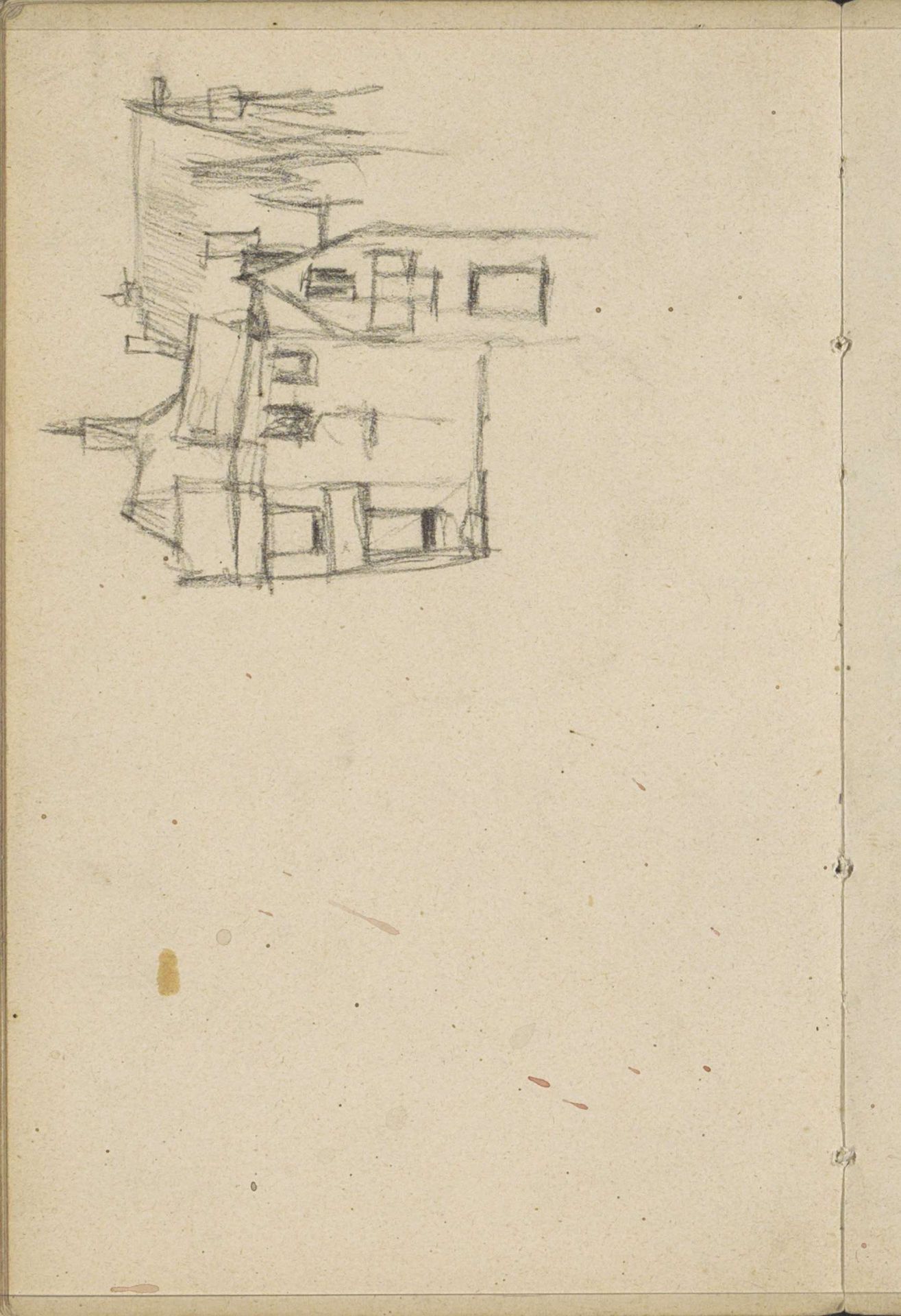 Gezicht op gebouwen, waarschijnlijk in Amsterdam by George Hendrik Breitner