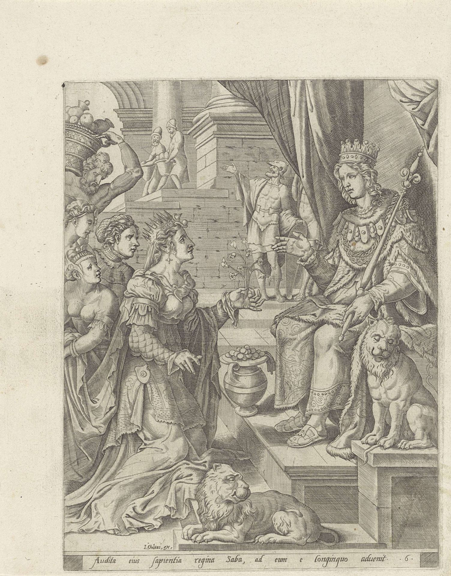 Bezoek van de koningin van Seba aan Salomo by Anonymous