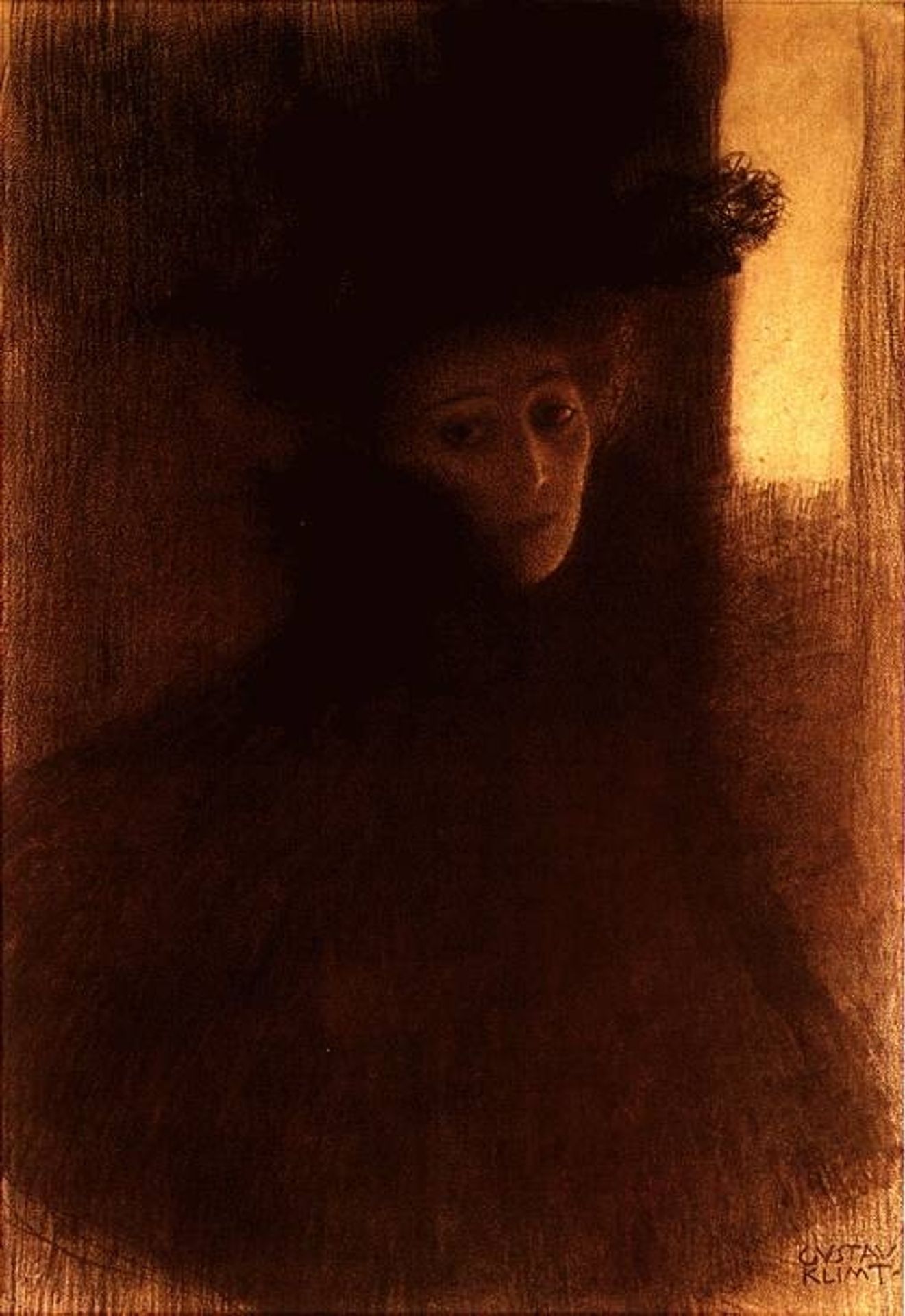 Lady with Cape and Hat by Gustav Klimt