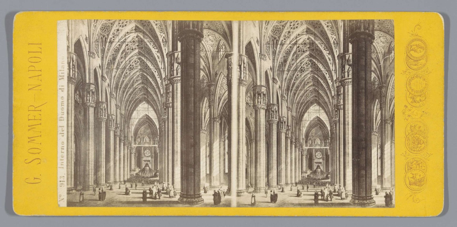 Fotoreproductie van een tekening van het interieur van de Dom van Milaan by Giorgio Sommer