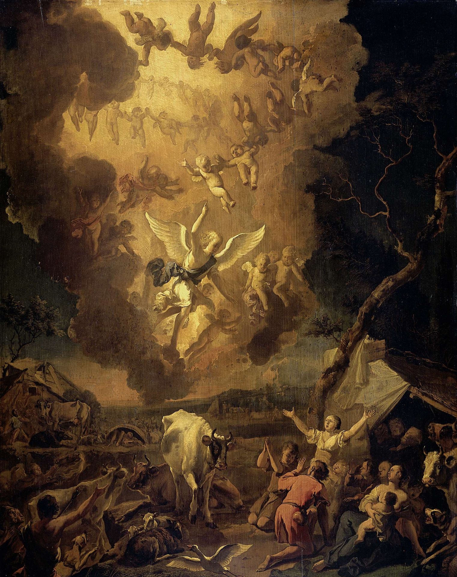 The Annunciation to the Shepherds by Abraham Hondius
