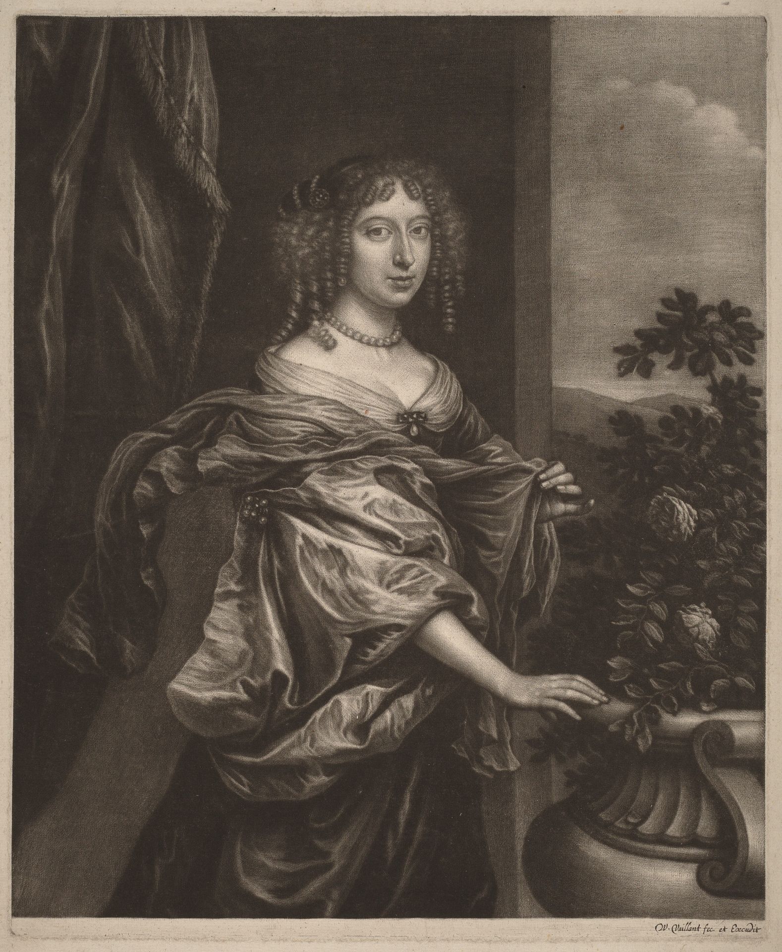 Portrait of a Lady beside a Rose Bush by Wallerant Vaillant