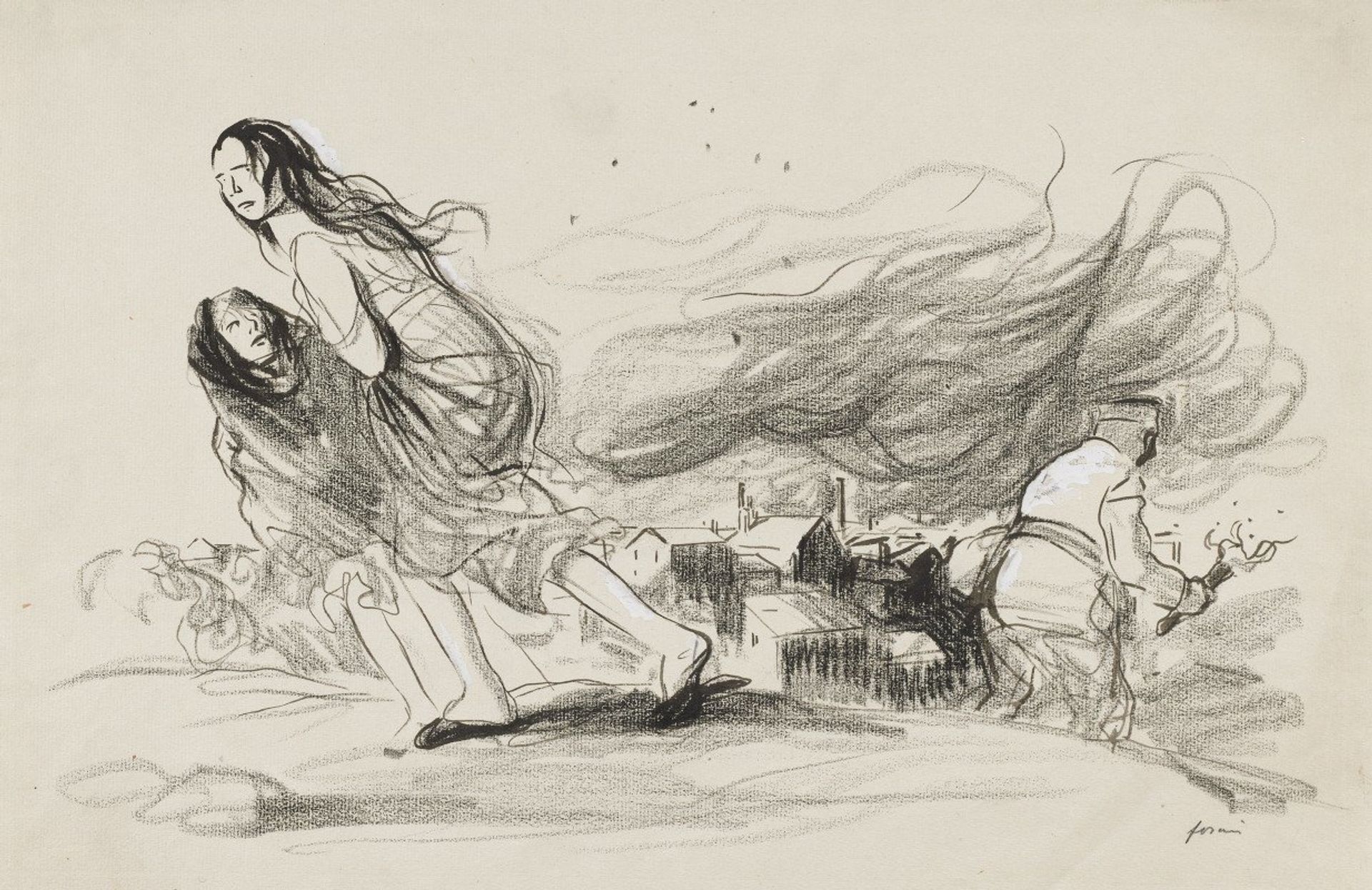“They Are Burning Everything – They must be about to Retreat” by Jean-Louis Forain