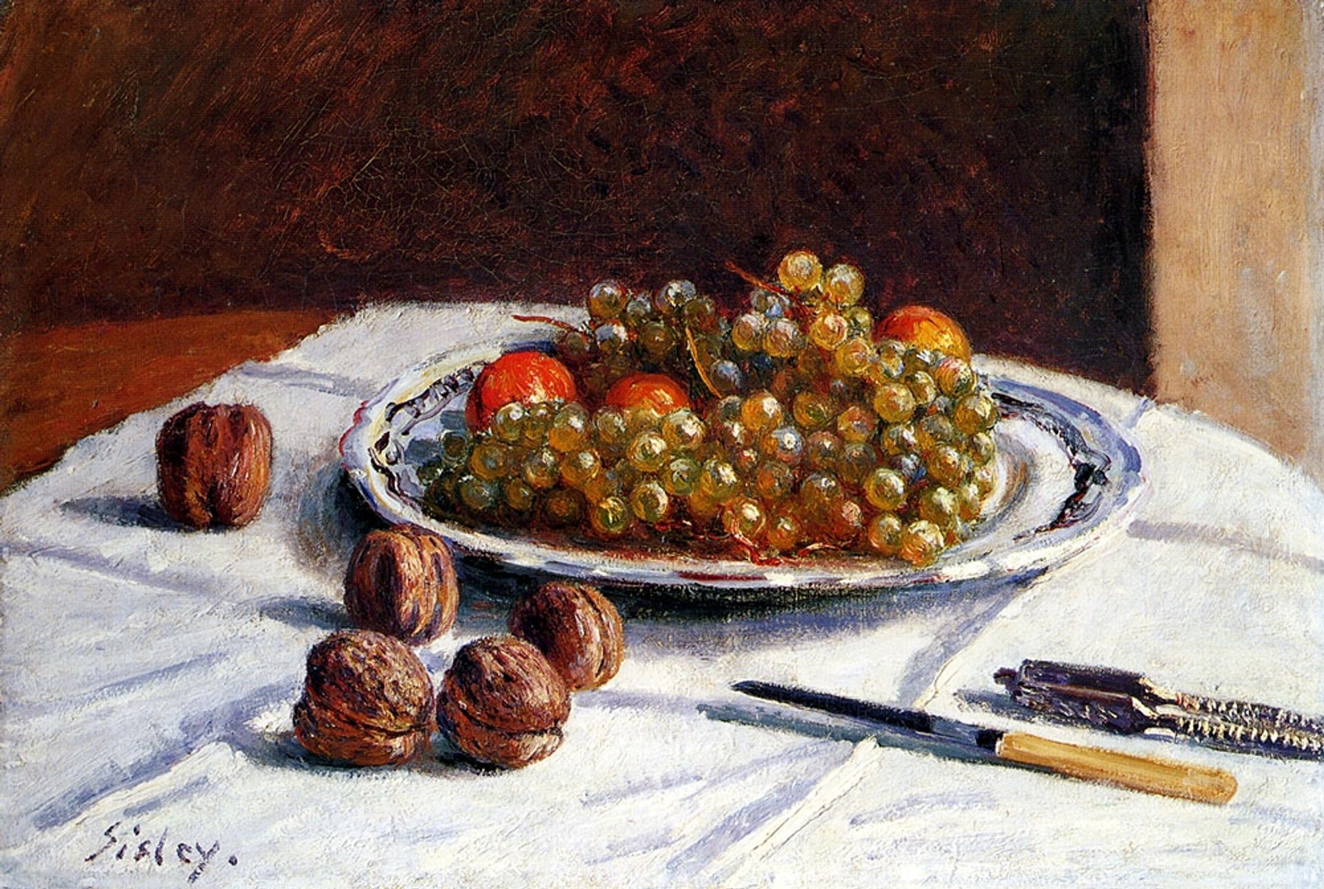 Grapes And Walnuts by Alfred Sisley