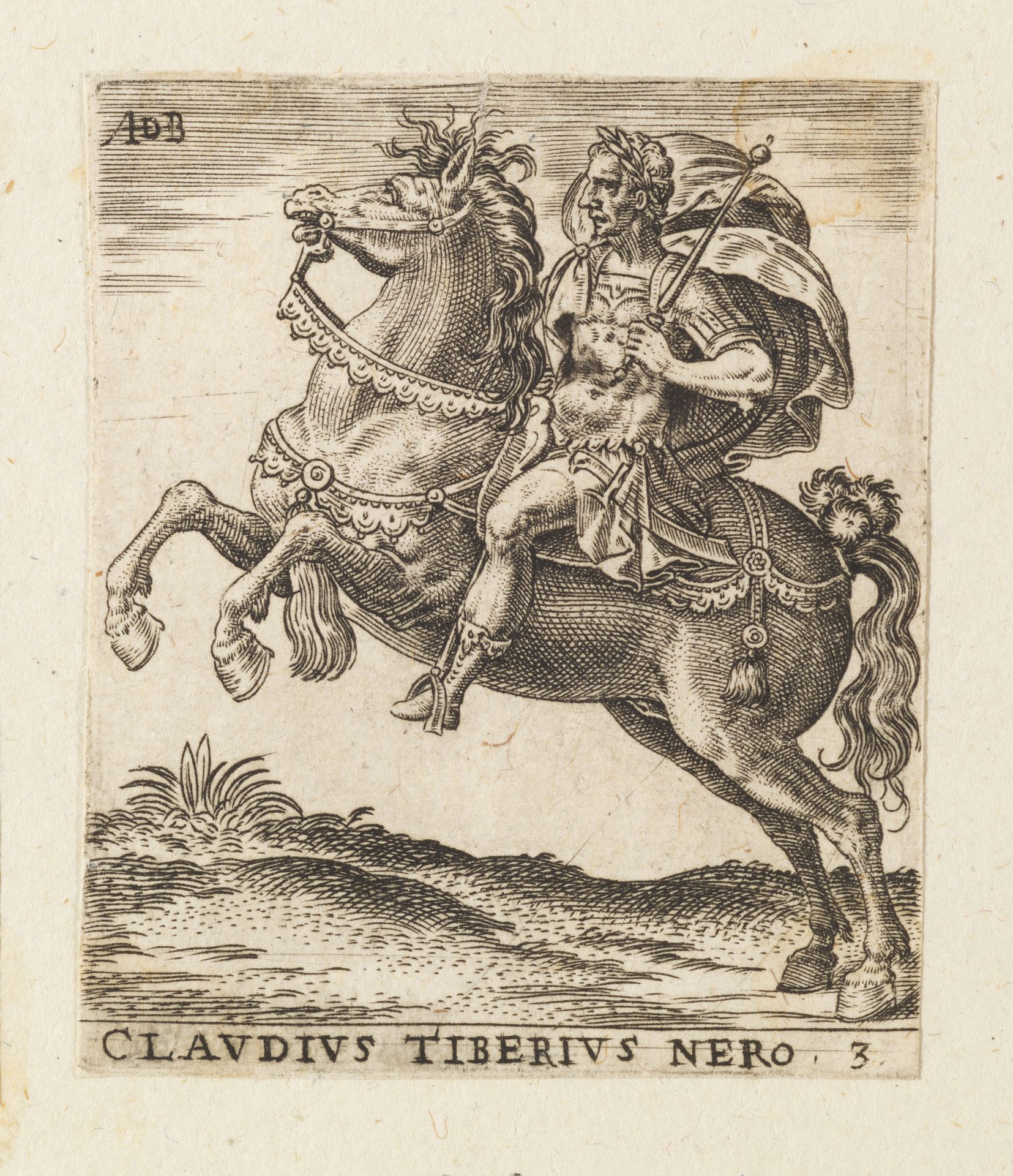 Claudius Tiberius Nero, from "Twelve Caesars on Horseback" by Abraham de Bruyn