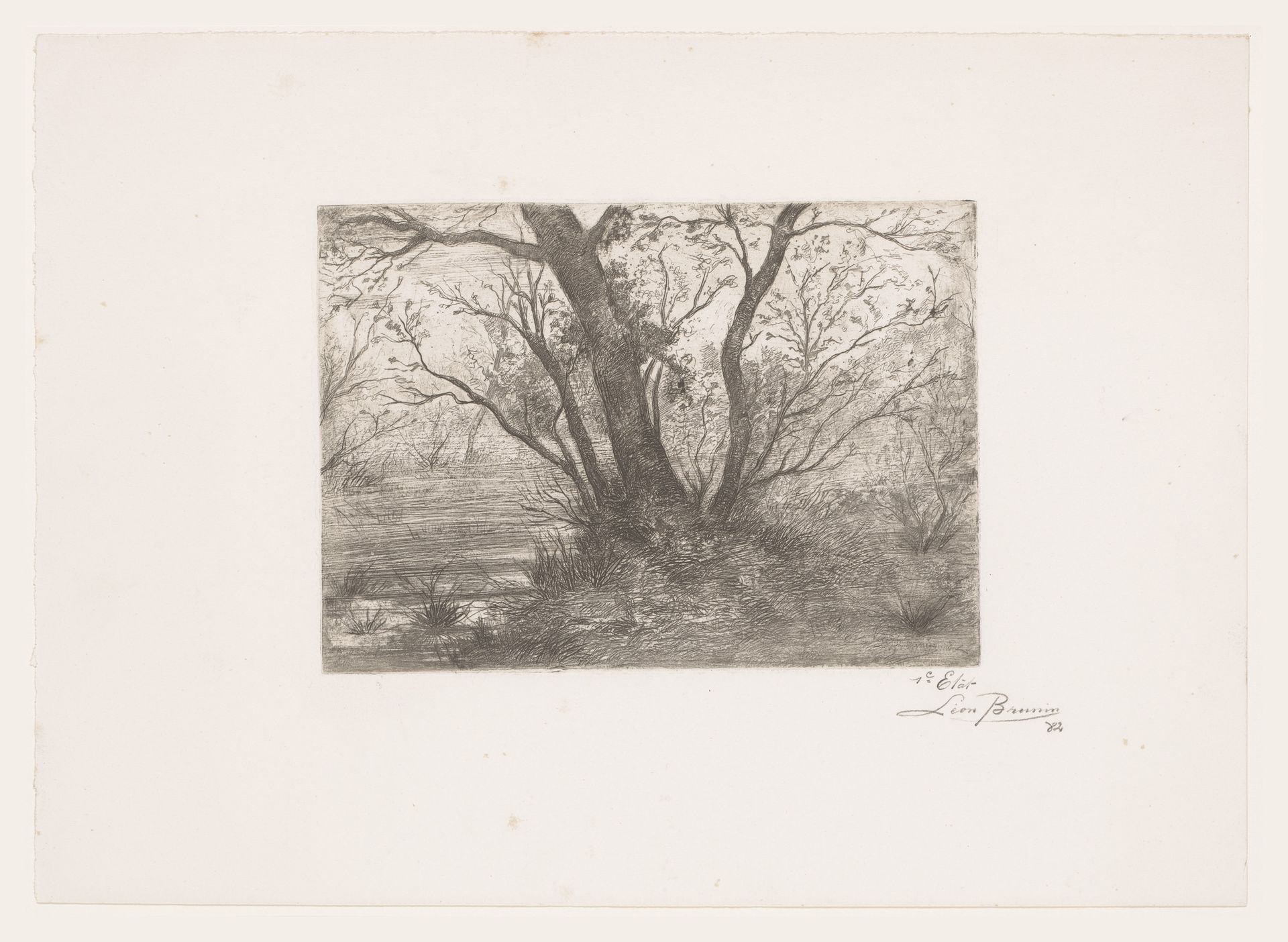 Boslandschap by Léon Brunin