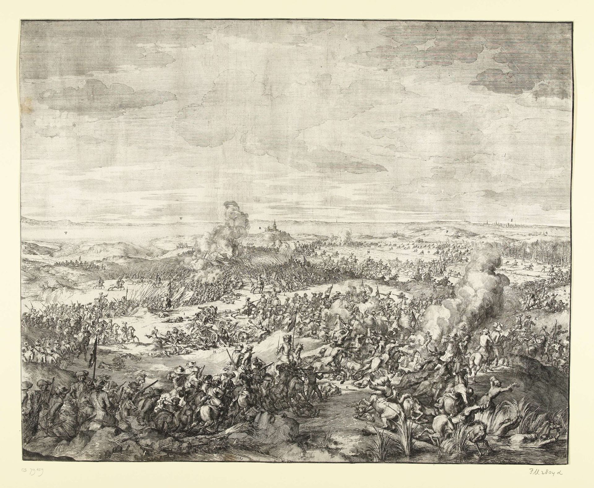 Veldtocht van Christiaan V van Denemarken op het eiland Rügen (rechterhelft), 1677 by Romeyn de Hooghe