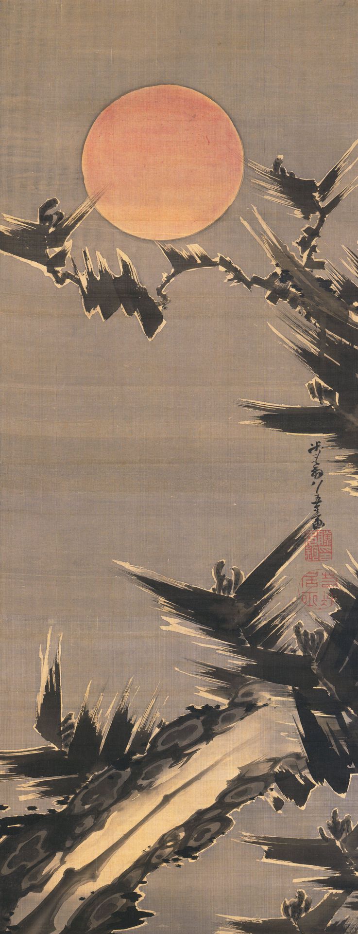 New Year's Sun and Old Pine Tree by Ito Jakuchu