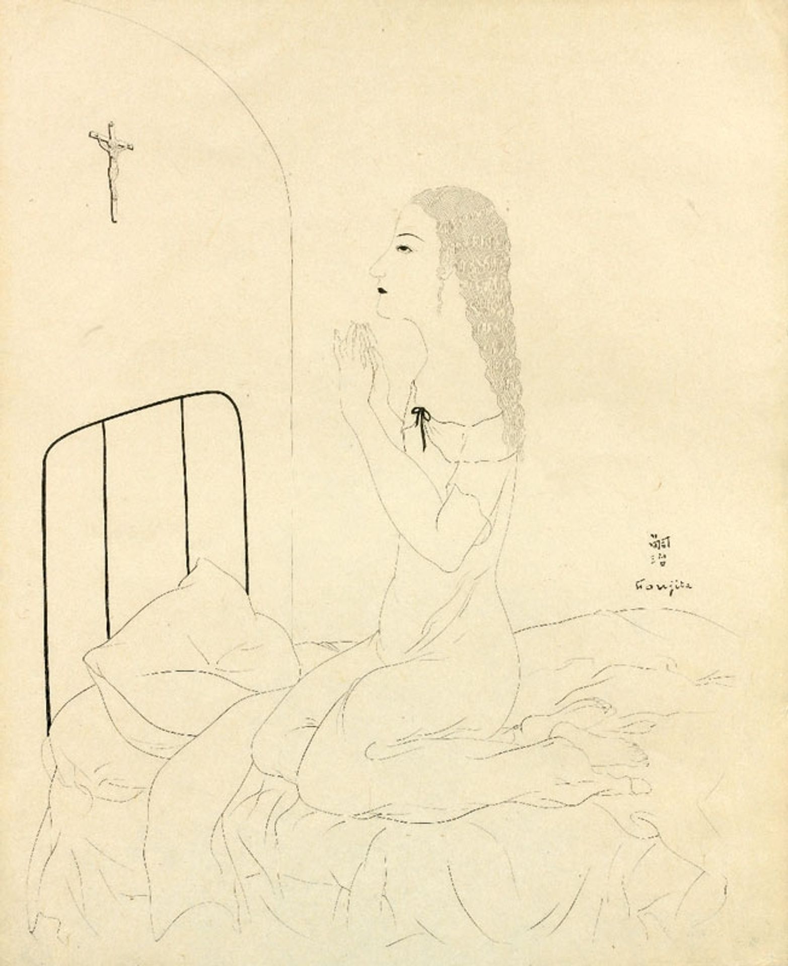 Femme en prière by Tsuguharu Foujita