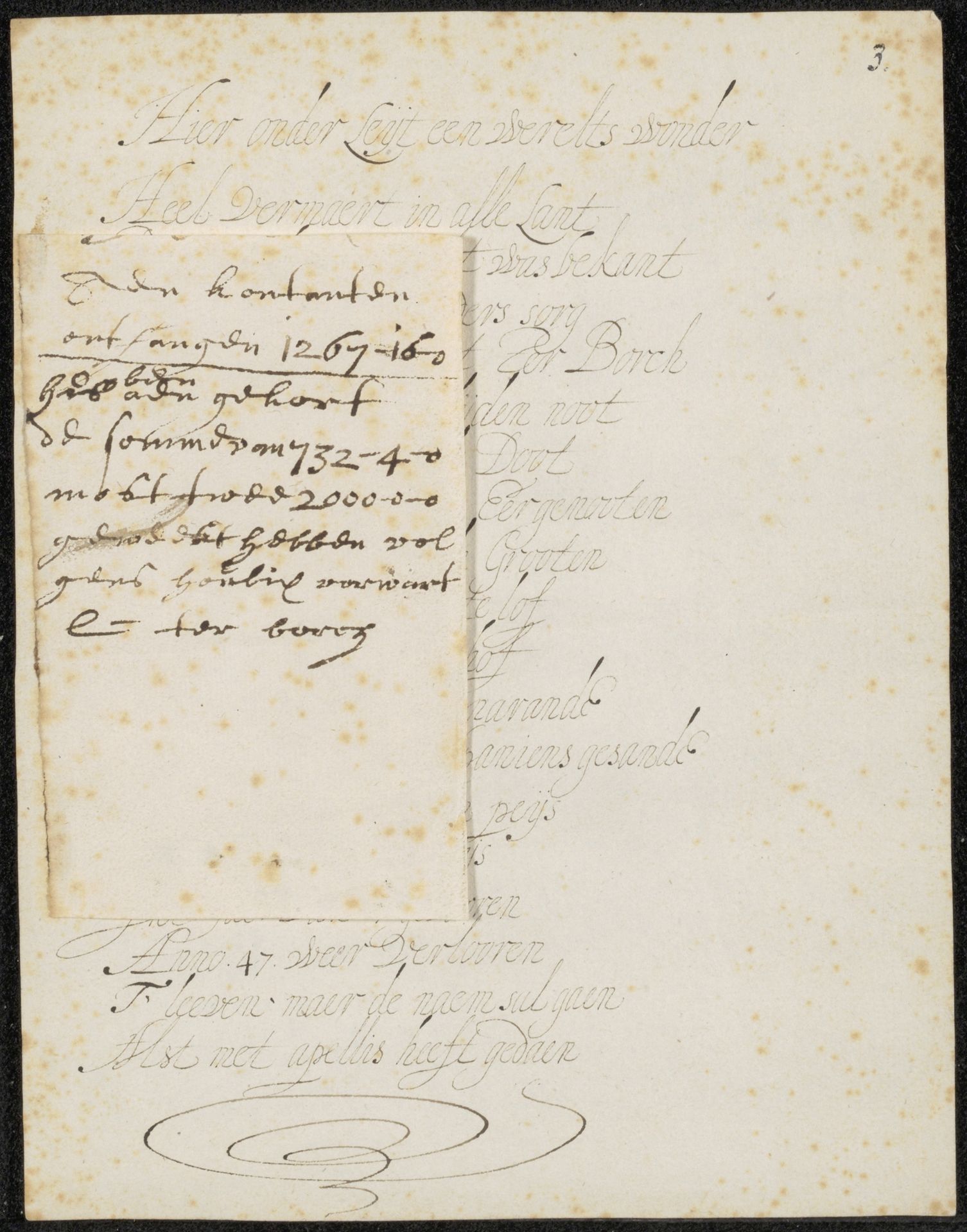 Grafschrift voor Gerard ter Borch (II) en document betreffende Gerard ter Borch (II) by Gesina ter Borch