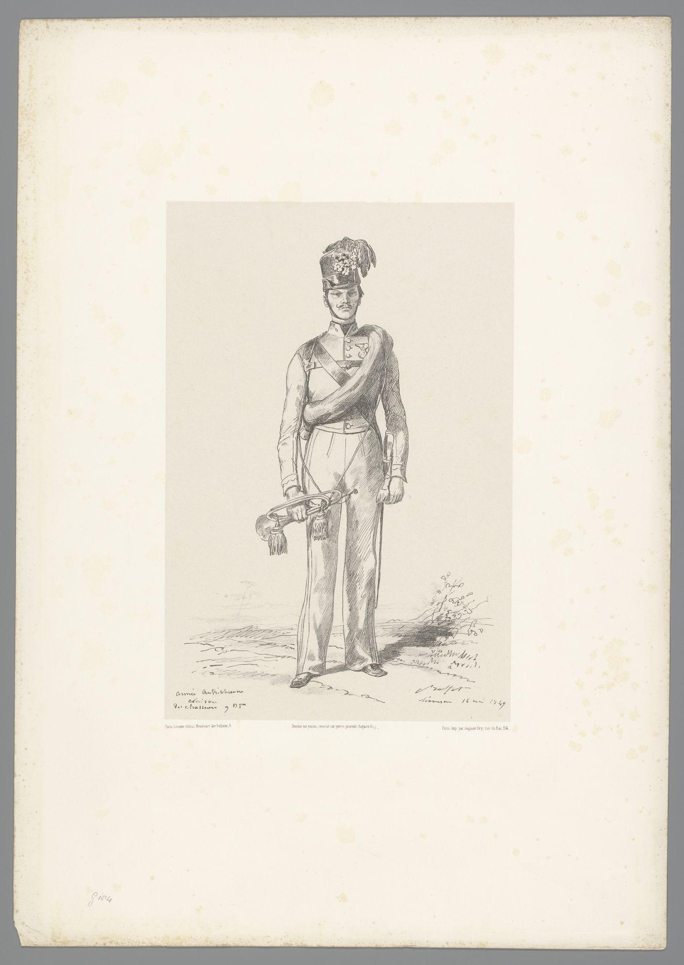 Portret van een Oostenrijkse trompetter in uniform by Auguste Raffet