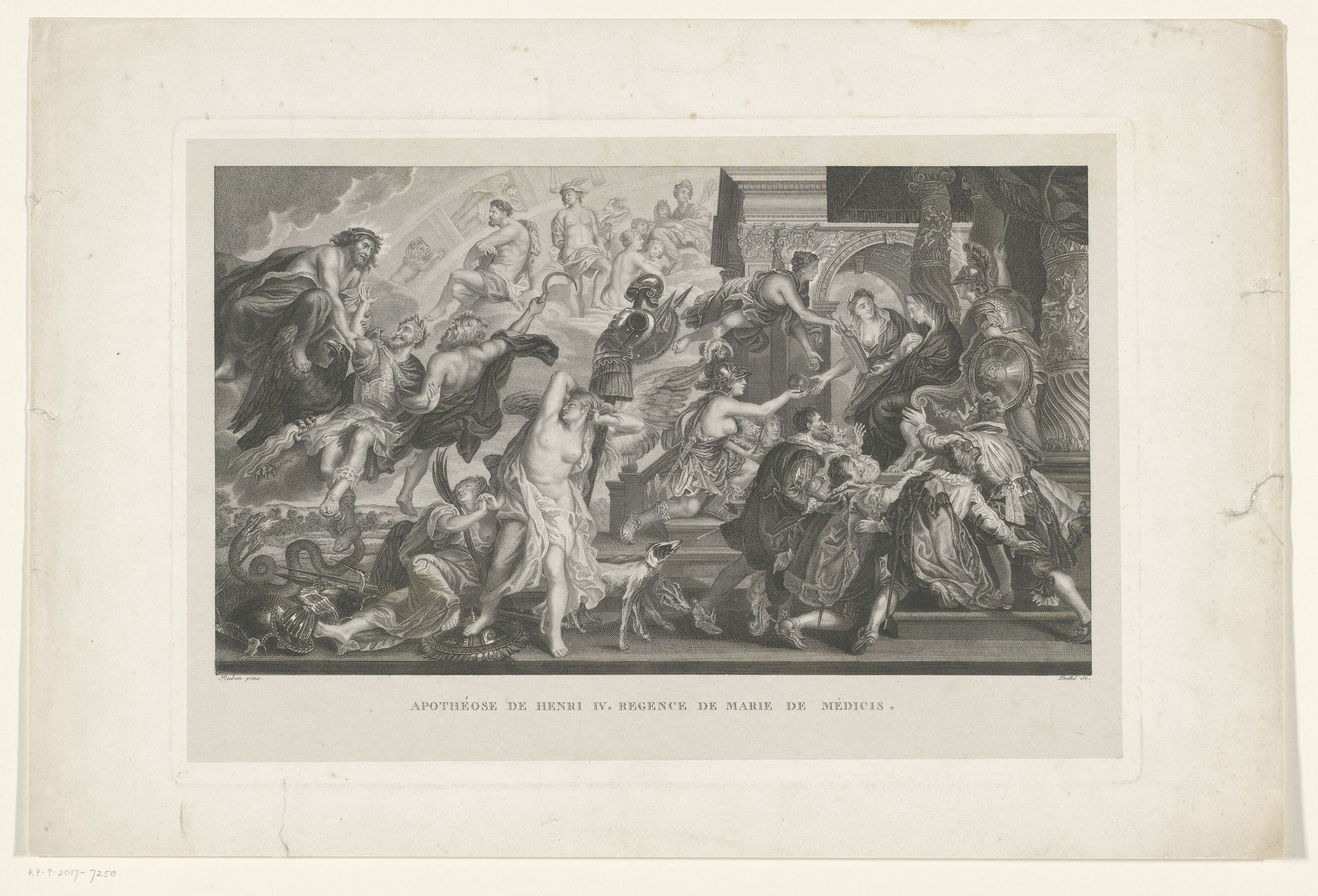 Apotheose van Hendrik IV, koning van Frankrijk by J. Duthé