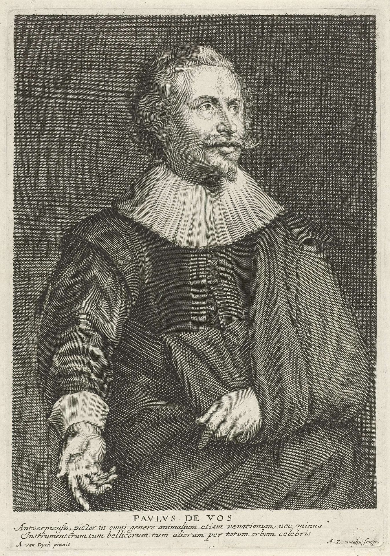 Portret van Paul de Vos by Adriaen Lommelin