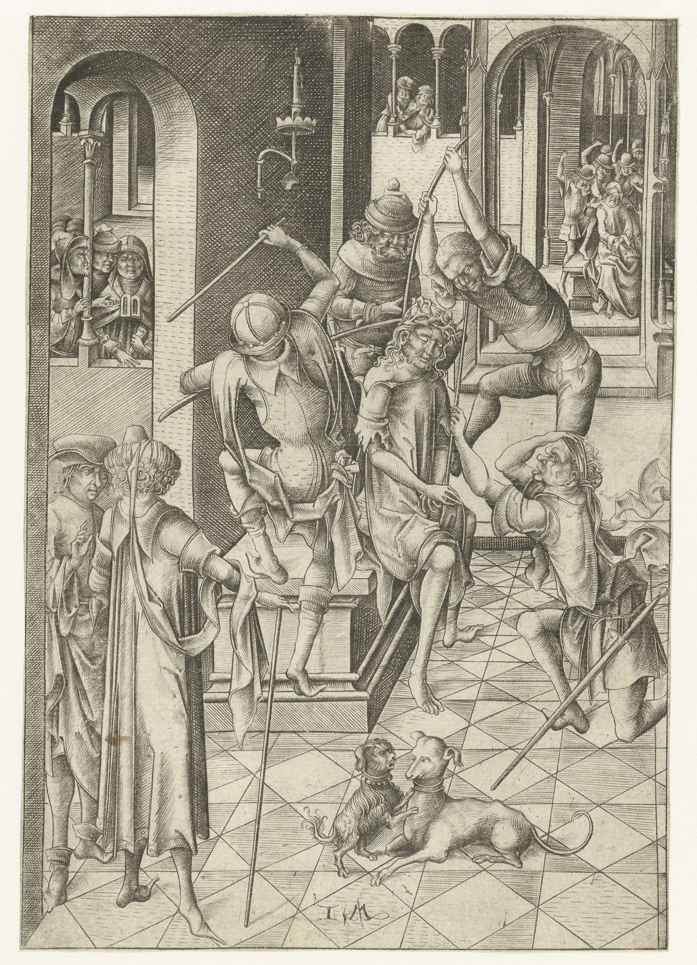 De doornenkroning by Israhel van Meckenem