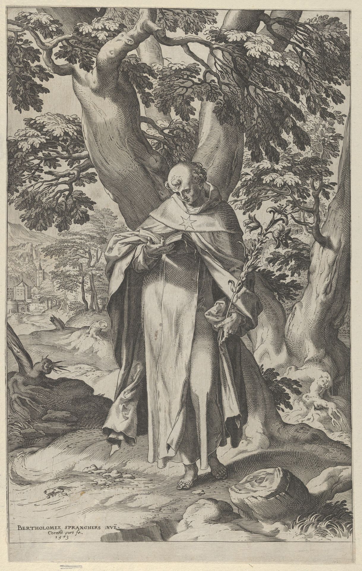 St Dominic Reading by Cornelis Cort