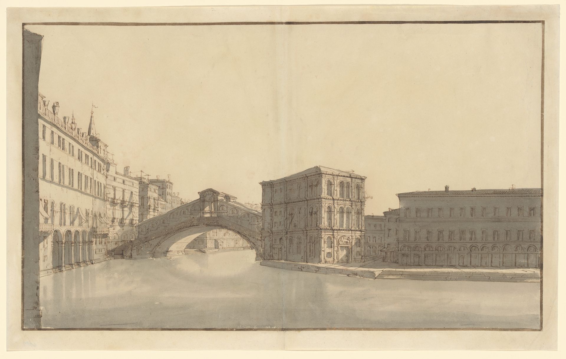The Grand Canal with the Rialto Bridge, from the North by Bernardo Bellotto