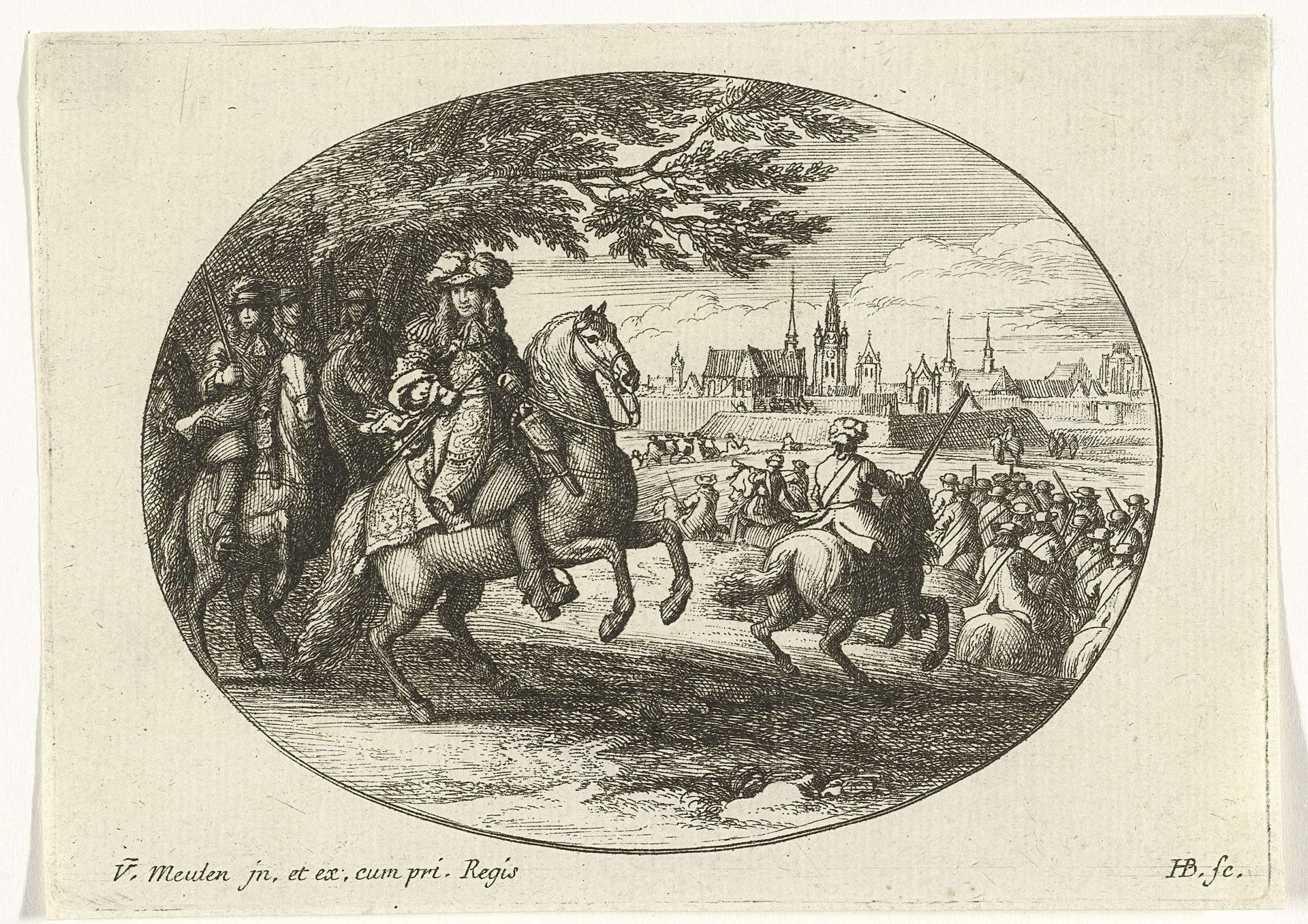 Belegering van een stad door Lodewijk XIV, koning van Frankrijk by Jan van Huchtenburg
