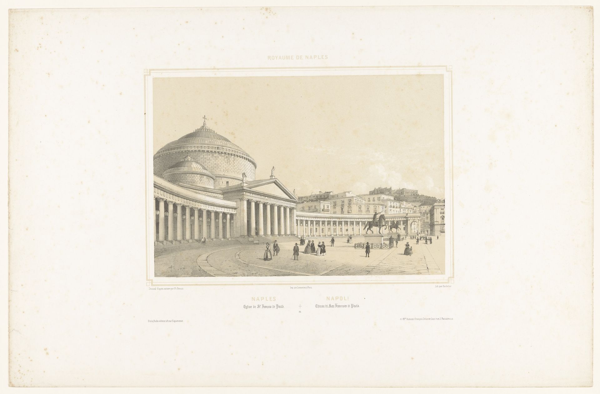 Zicht op de kerk San Francesco di Paola in Napels by Charles-Claude Bachelier
