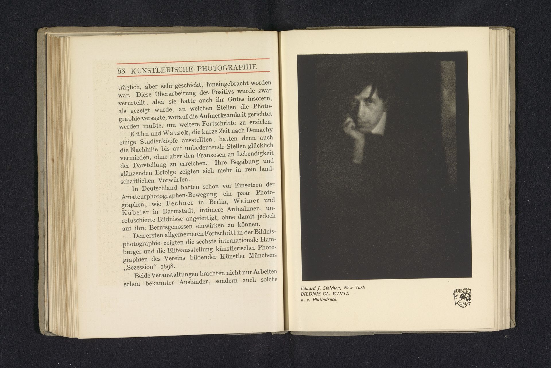 Fotoreproductie van een foto door Edward Steichen, voorstellend een portret van Clarence Hudson White by Anonymous