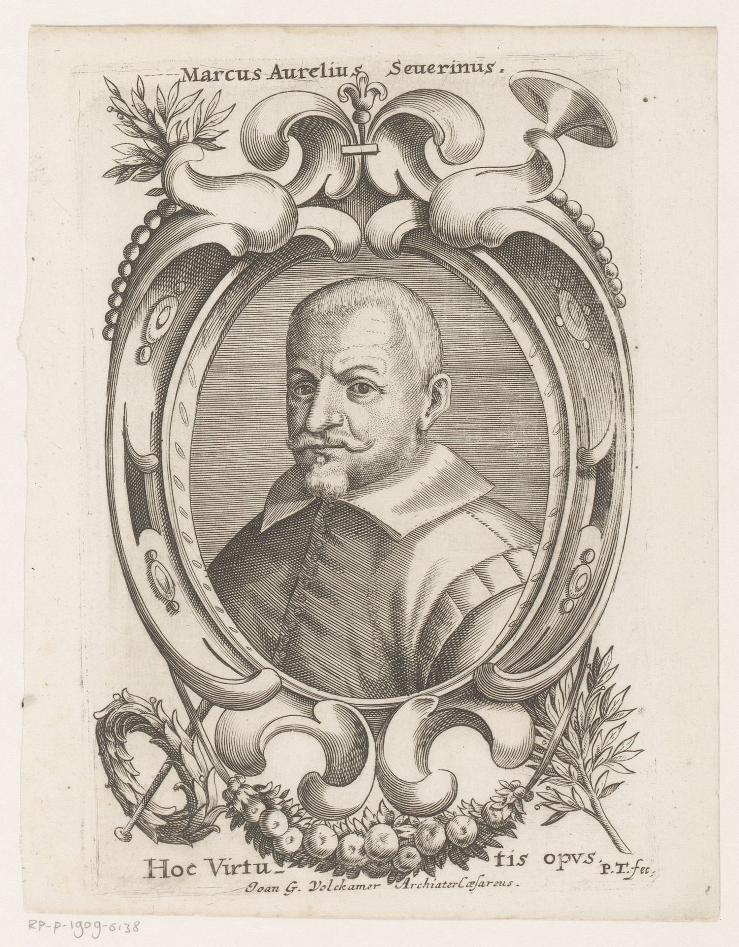 Portret van Marco Aurelio Severino by Peter Troschel