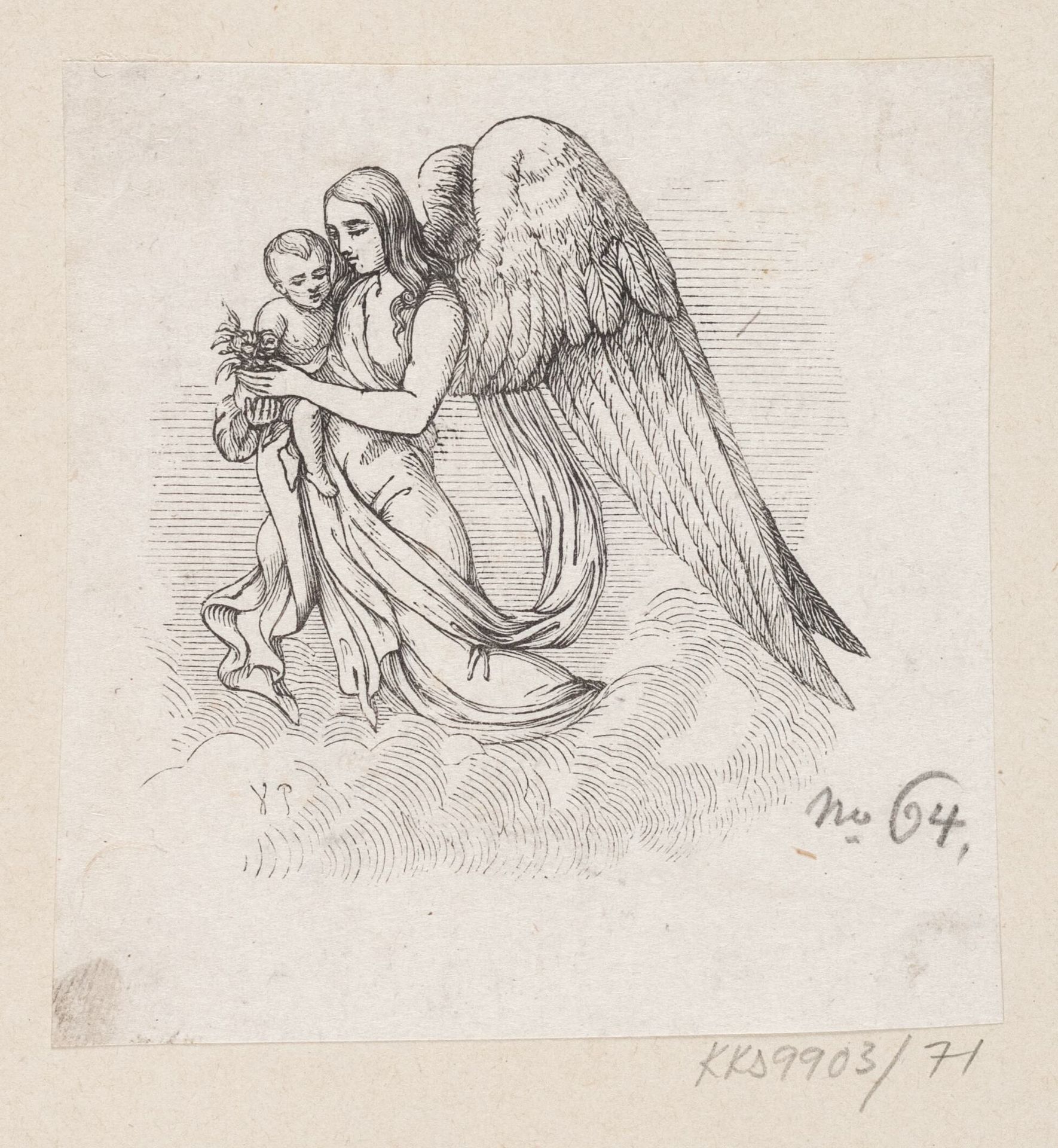 Illustration til "Engelen" i H.C. Andersen, "Eventyr og Historier", Bind 1 by H.P. Hansen