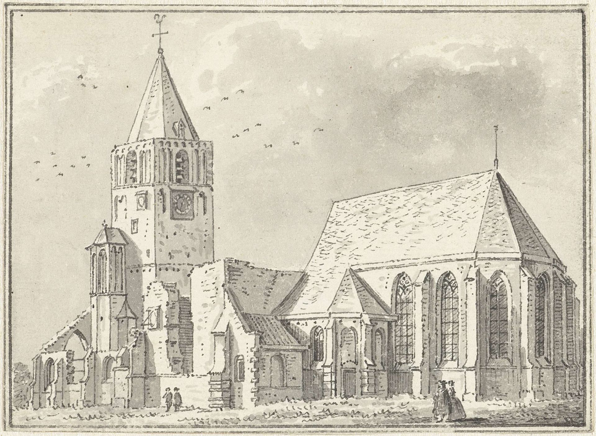 De kerk te Warmond by Abraham de (II) Haen