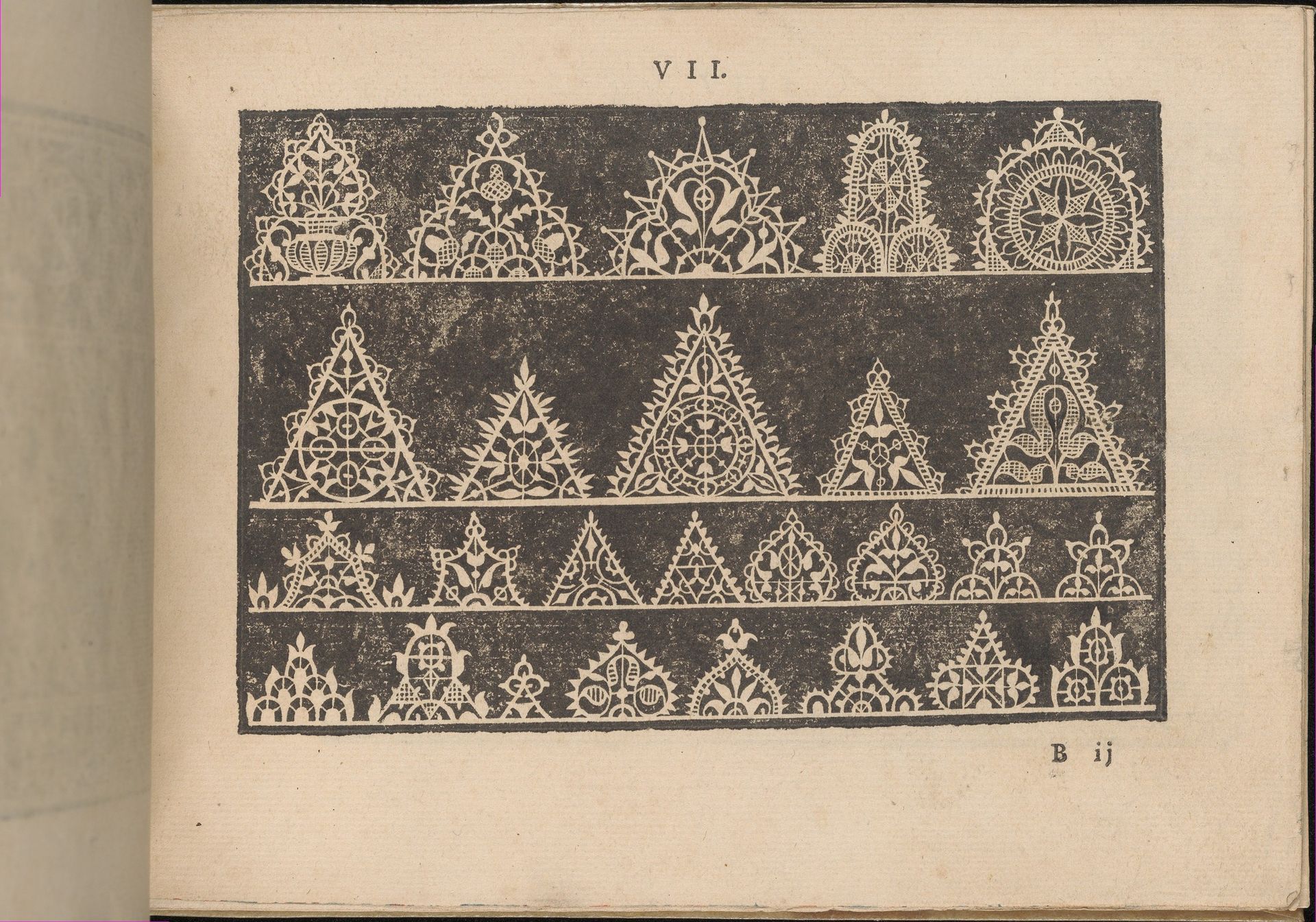 Prima Parte de' Fiori, e Disegni di varie sorti di Ricami Moderni, page 7 (recto) by Giovanni Battista Ciotti