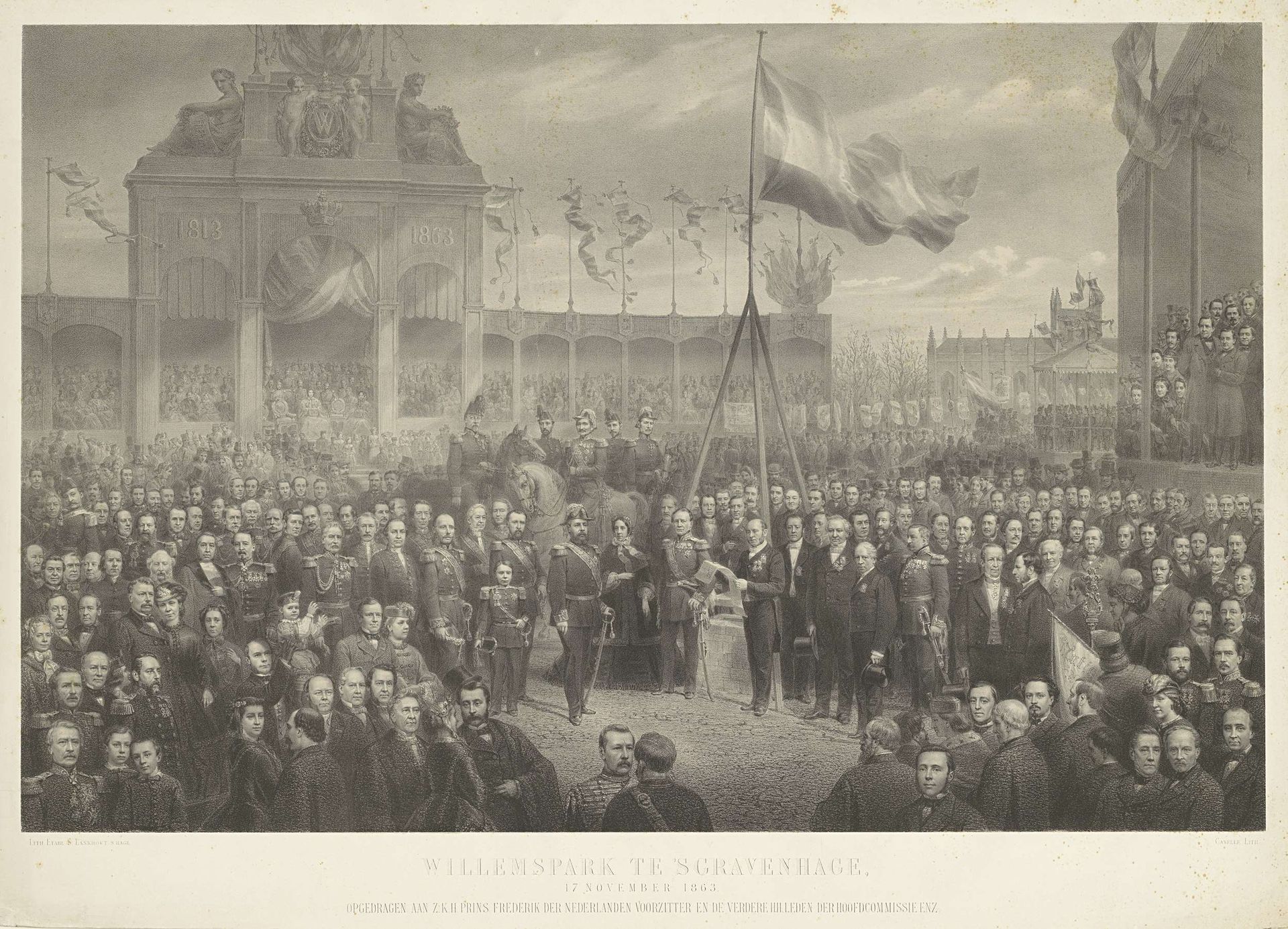 De eerstesteenlegging van Het Hationaal Monument by Adrien Canelle