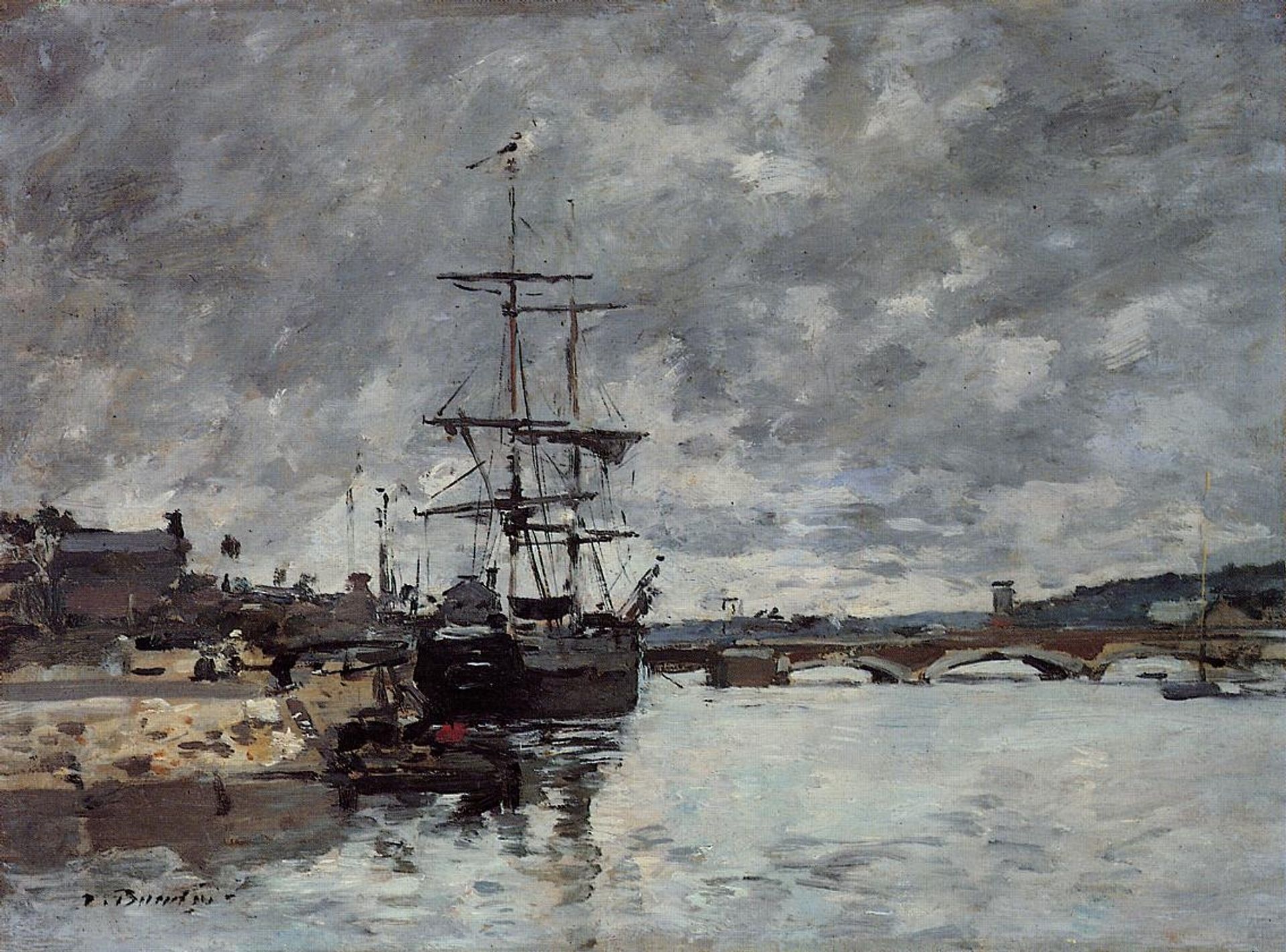 The Bridge over the Toques at Trouville by Eugène Boudin