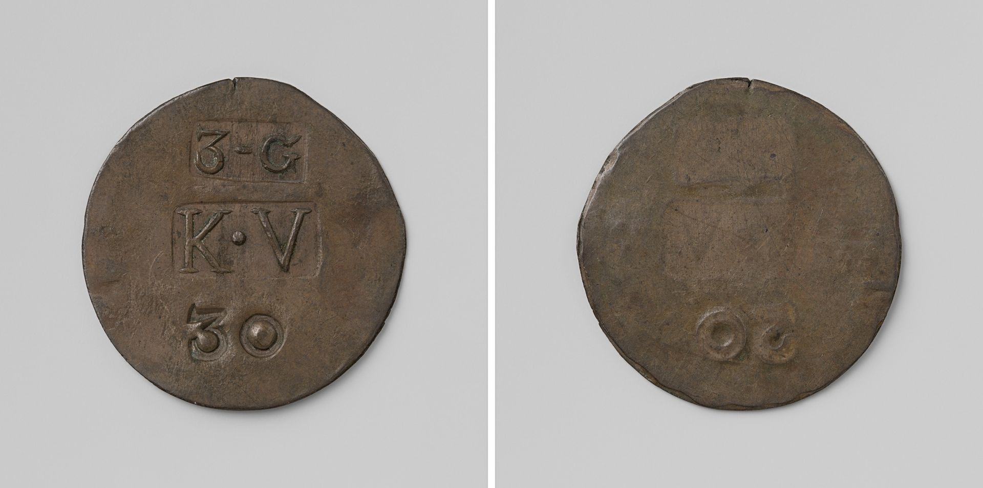 Derde gesticht van de kolonie Veenhuizen, huismunt geslagen op last van de Maatschappij van Weldadigheid ter waarde van dertig cent by Anonymous