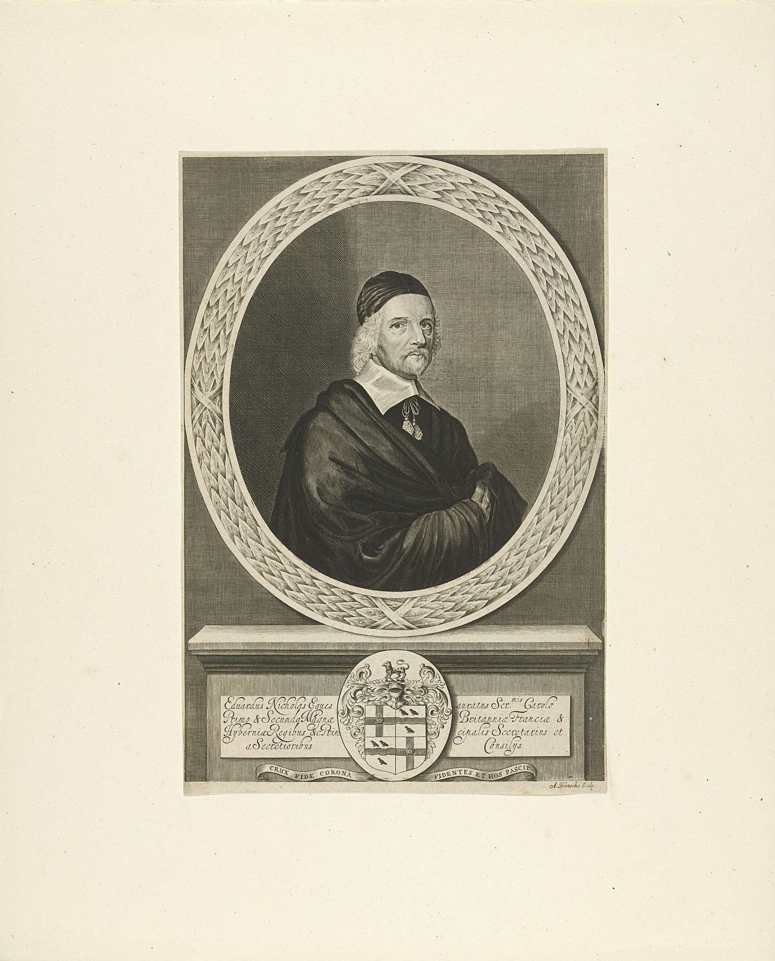 Portret van Sir Edward Nicholas by Abraham Hertochs