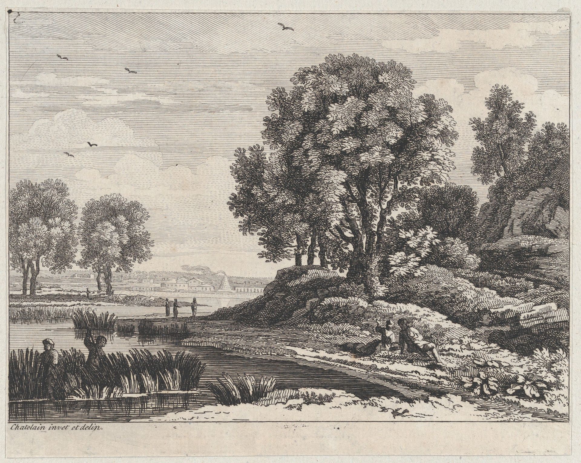 Landscape by Jean-Baptiste-Claude Chatelain