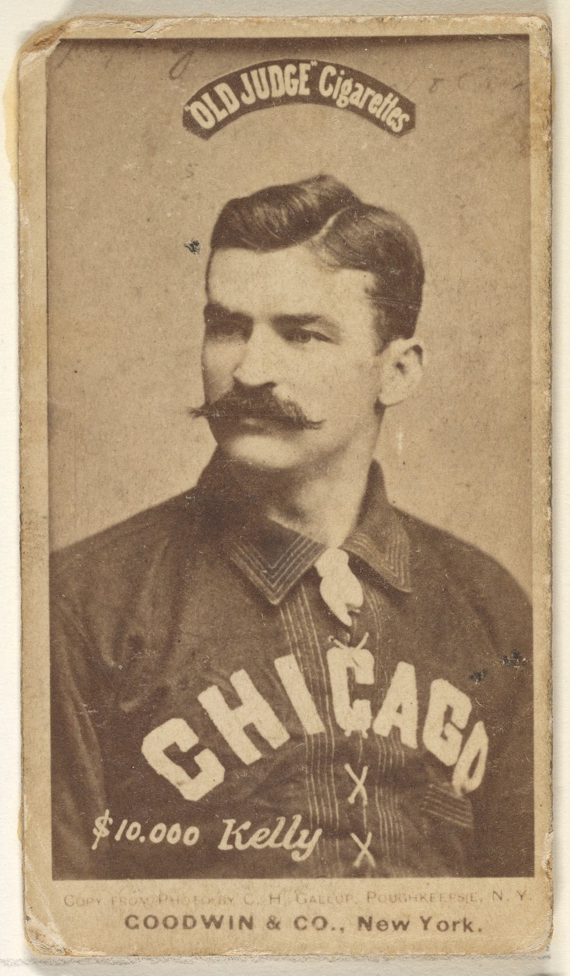 "$10,000" Kelly, Chicago, from the Old Judge series (N172) for Old Judge Cigarettes by Goodwin & Company