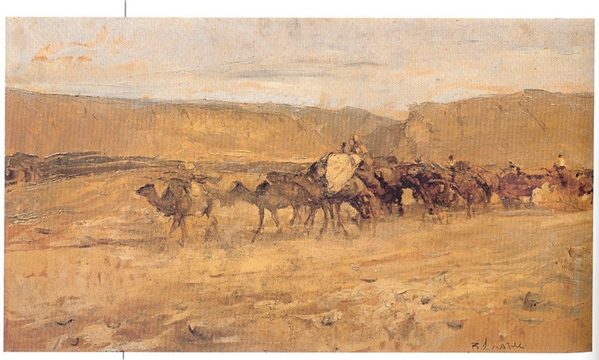 Caravan in the desert by Romualdo Locatelli