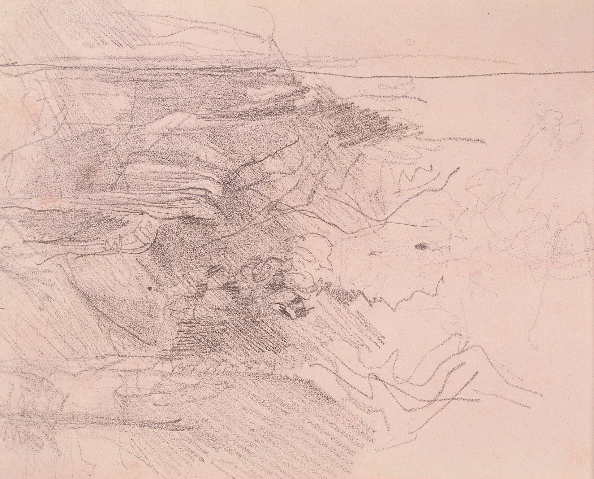 Study for -The Descent of the Cattle- by Theodore Rousseau