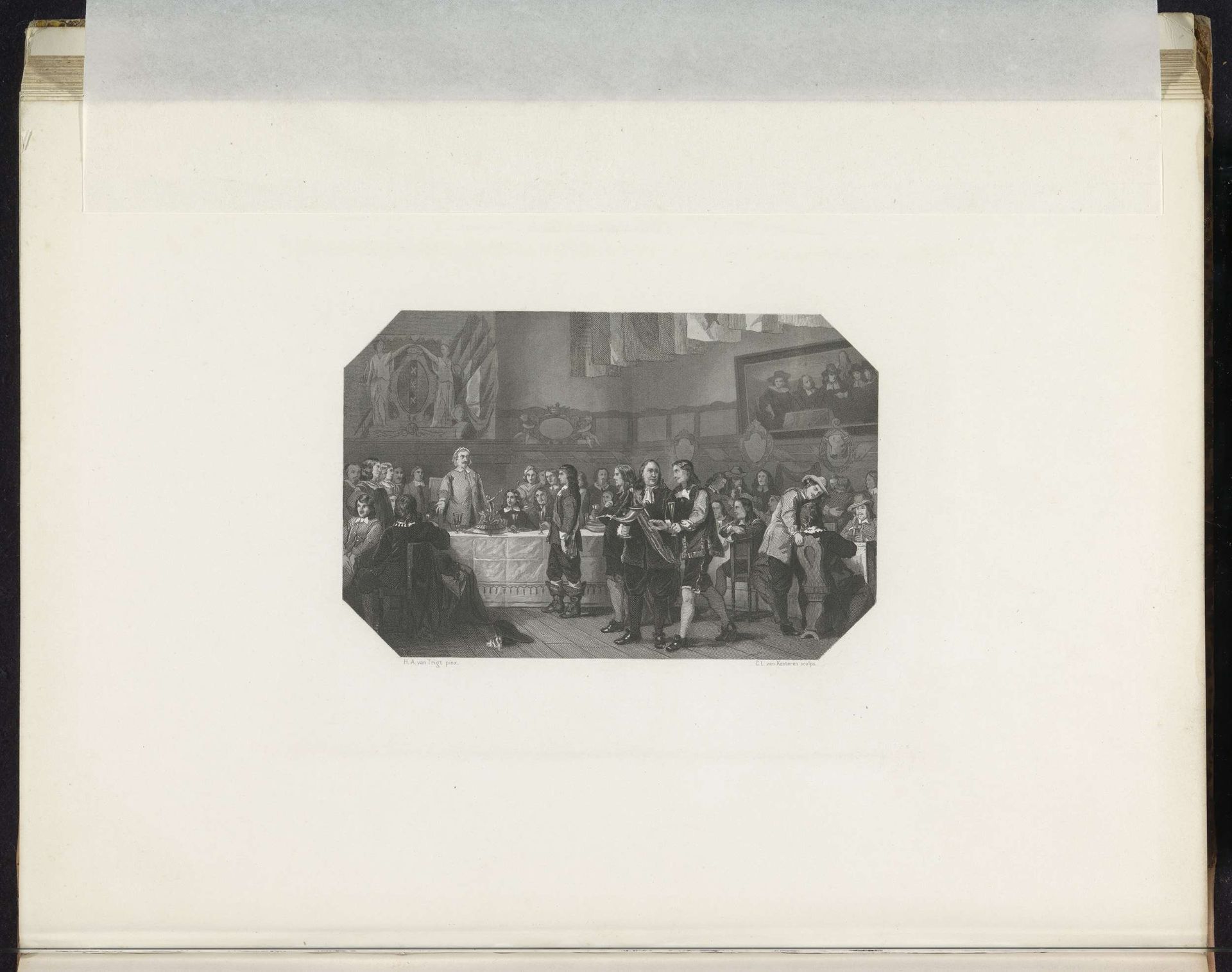 Feest bij de Sint-Lucasgilde te Amsterdam, 1653 by Christiaan Lodewijk van Kesteren