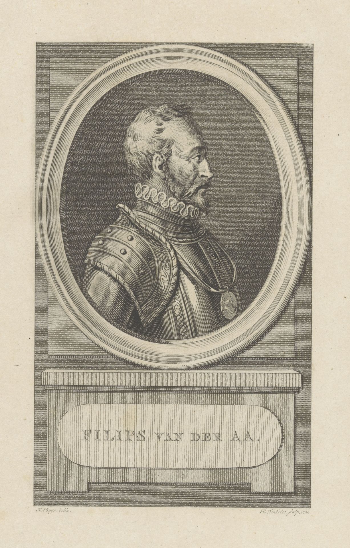 Portret van Filips van der Aa by Reinier Vinkeles