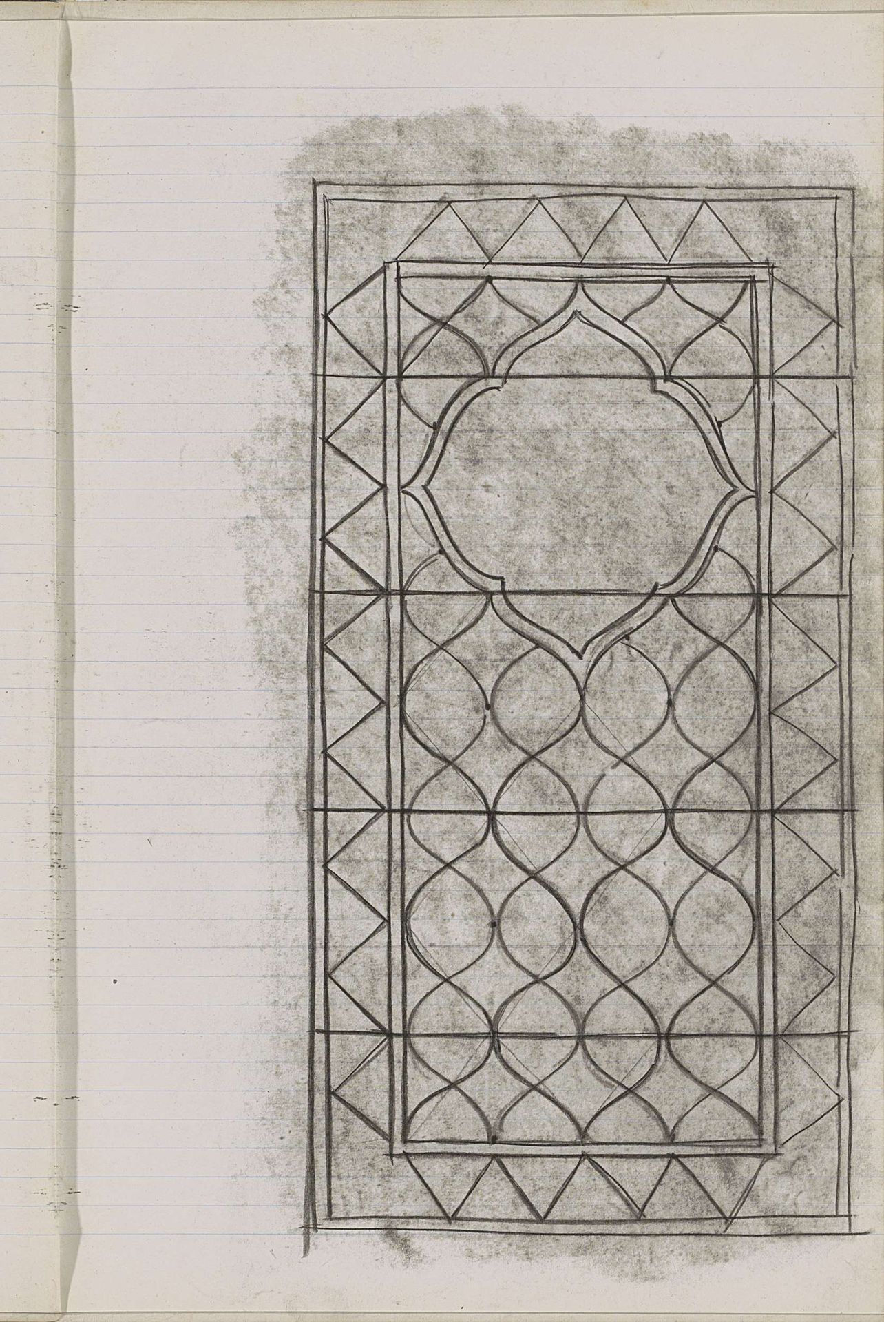 Ontwerp voor een glas-in-loodvenster by Gerrit Willem Dijsselhof