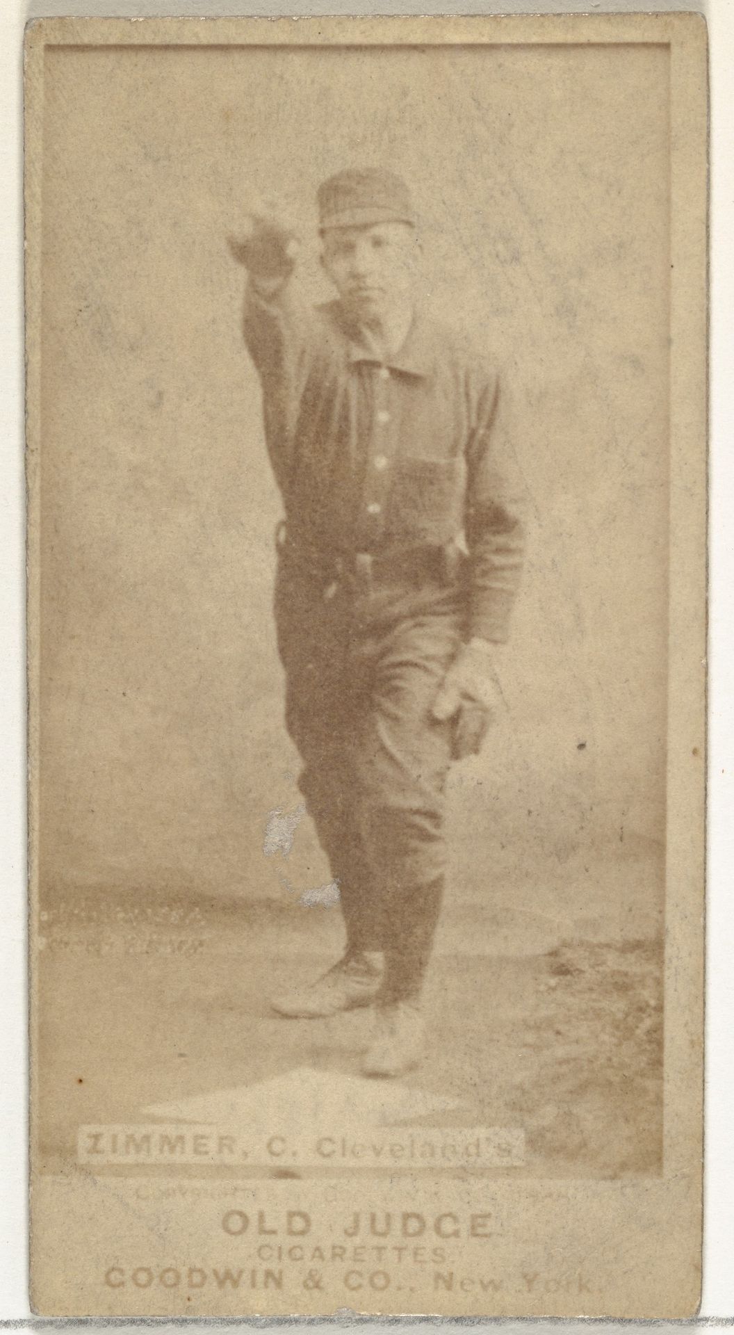 Charles Louis "Chief" Zimmer, Catcher, Cleveland, from the Old Judge series (N172) for Old Judge Cigarettes by Goodwin & Company
